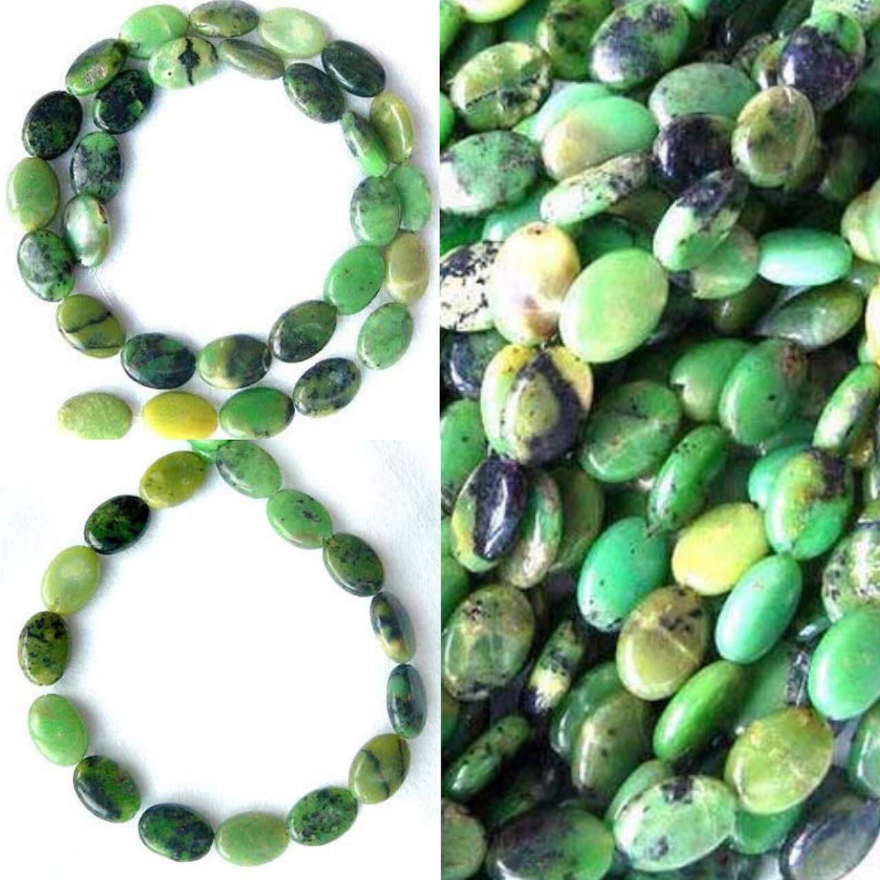 Shockingly Rare Chrysoprase Oval Bead Strand 108453 - Natural Gemstone Beads for Jewelry Making, DIY Bracelets, Necklaces & Craft Projects - Perfect for Bohemian, Handmade & Healing Crystal Jewelry Designs