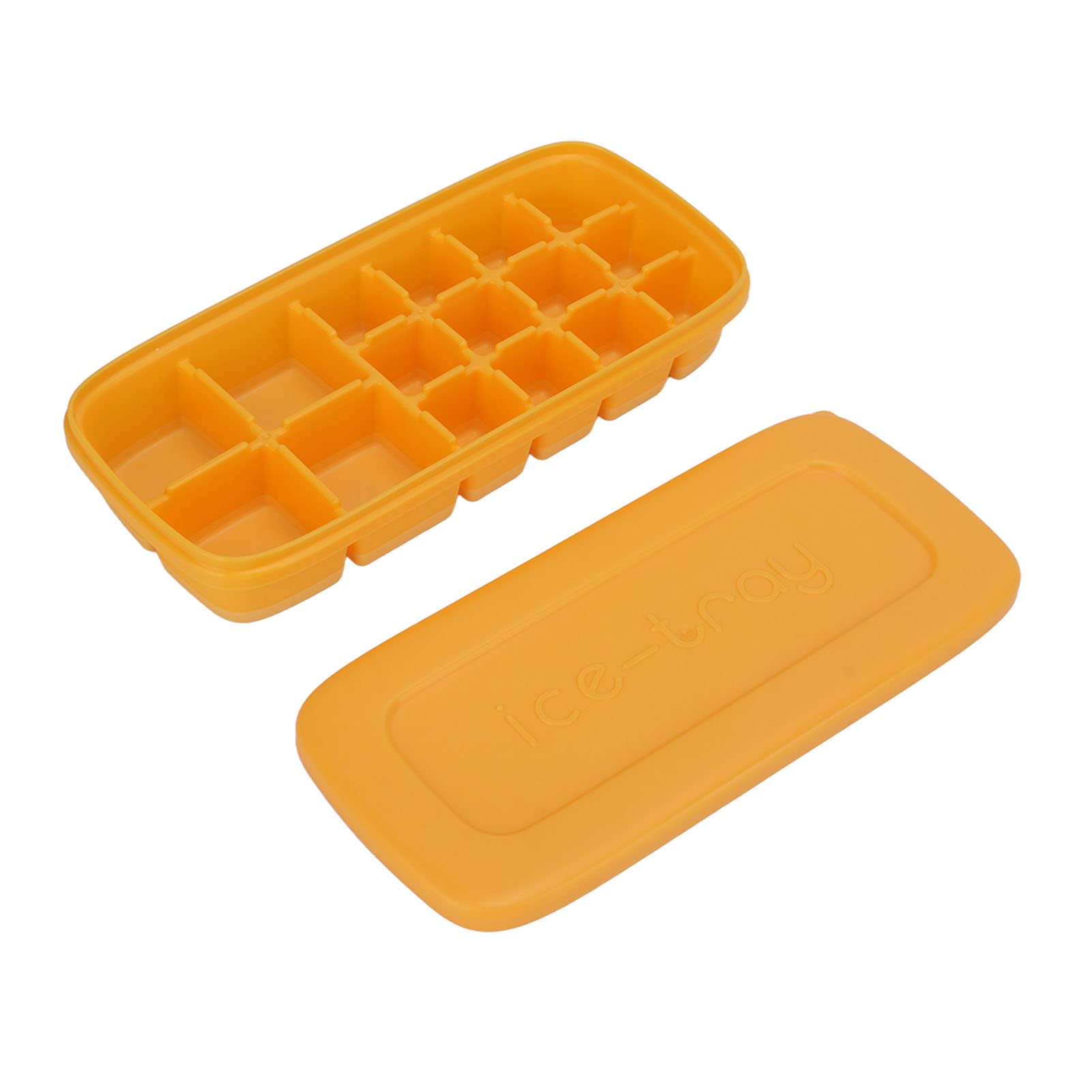 Premium Silicone Ice Cube Tray - Large Capacity Reusable Ice Mold for Beverages, Cocktails & Wine | Perfect for Home, Office & Parties (Yellow)