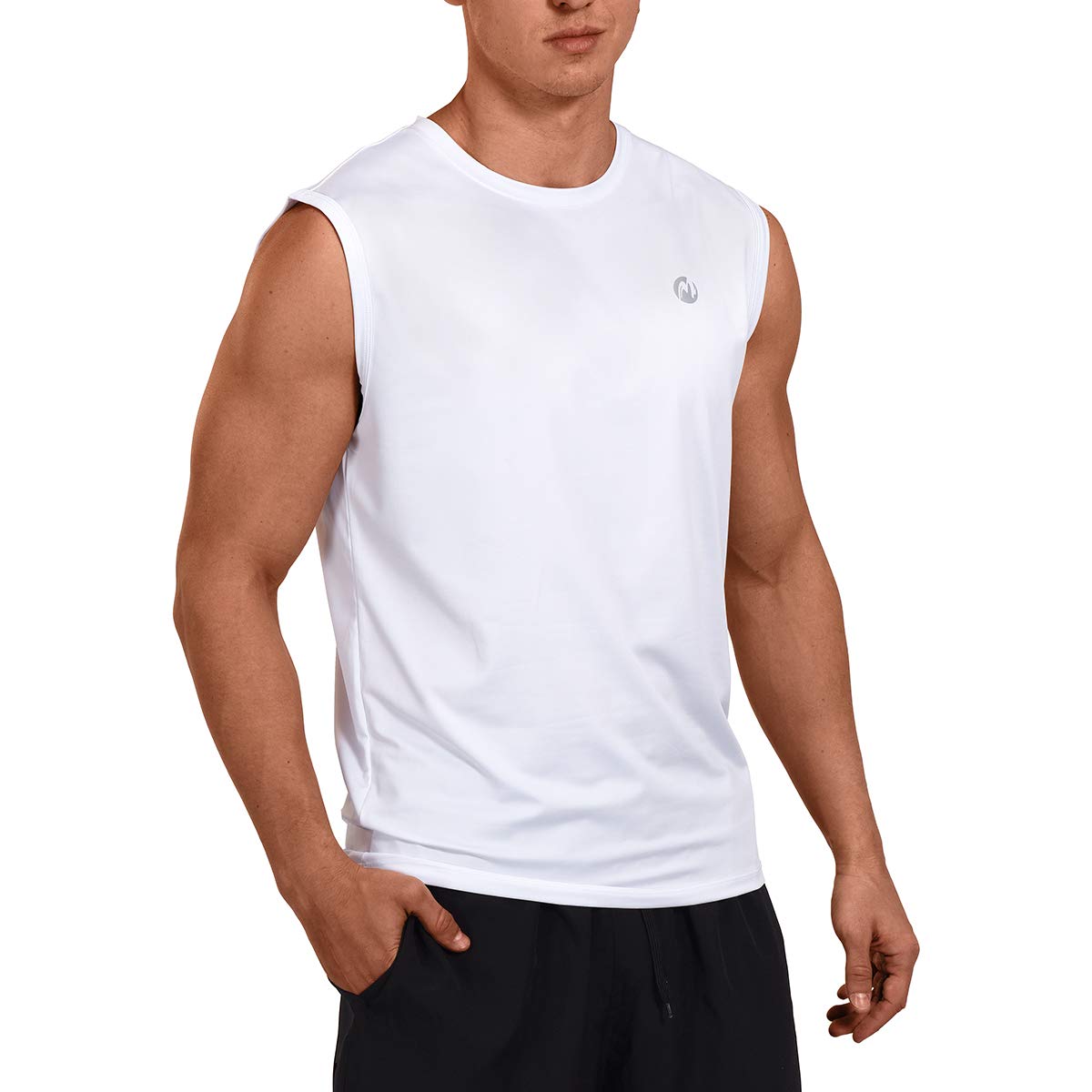 M MOTEEPI Men's Sleeveless Muscle Shirts - Quick Dry Workout Tank Tops for Gym, Running & Athletic Training - Breathable Performance Shirts for Men