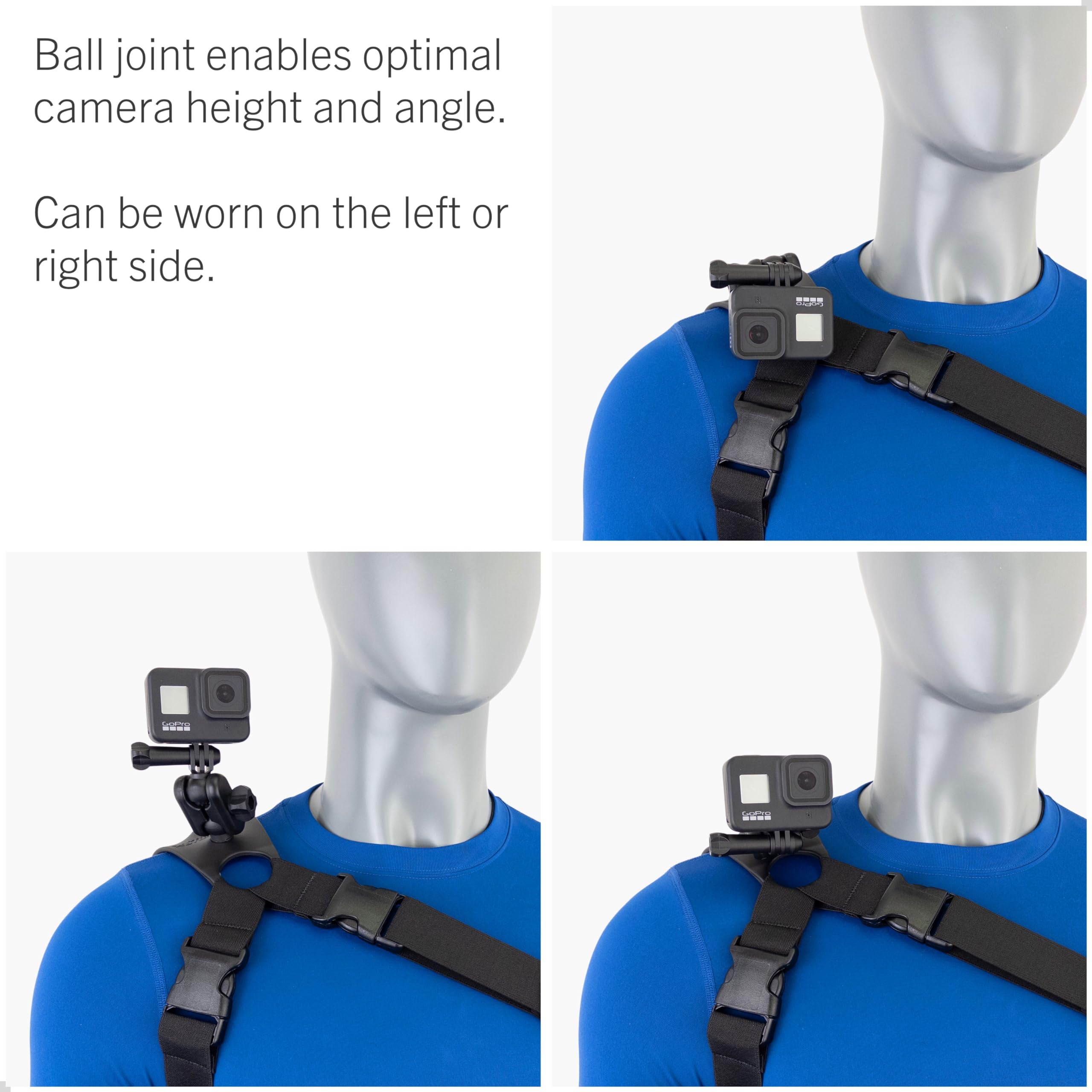 STUNTMAN 360 High Stability Shoulder Mount for Action Cameras - Compatible with GoPro, DJI Osmo (Action 5 Pro, 4, 3, 2), Insta360 (Ace Pro, Ace, ONE RS, ONE R) - Perfect for Vlogging, Sports Filming, and Adventure Travel
