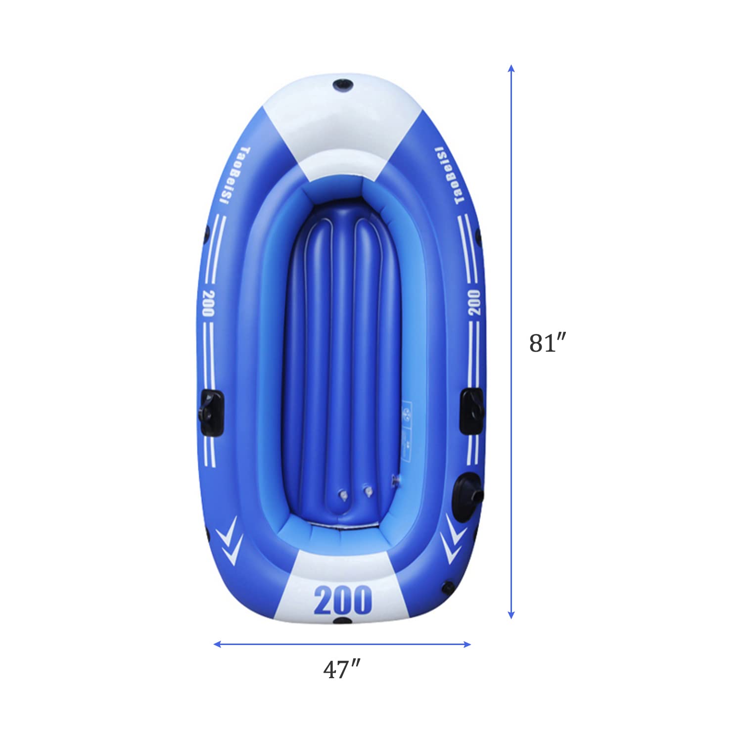 **YUEWO Inflatable Boat - 2-4 Person PVC Kayak Dinghy, Heavy-Duty Fishing & Touring Air Raft with 2 Oars - Perfect for Water Sports, Fishing, Camping & Family Outings**