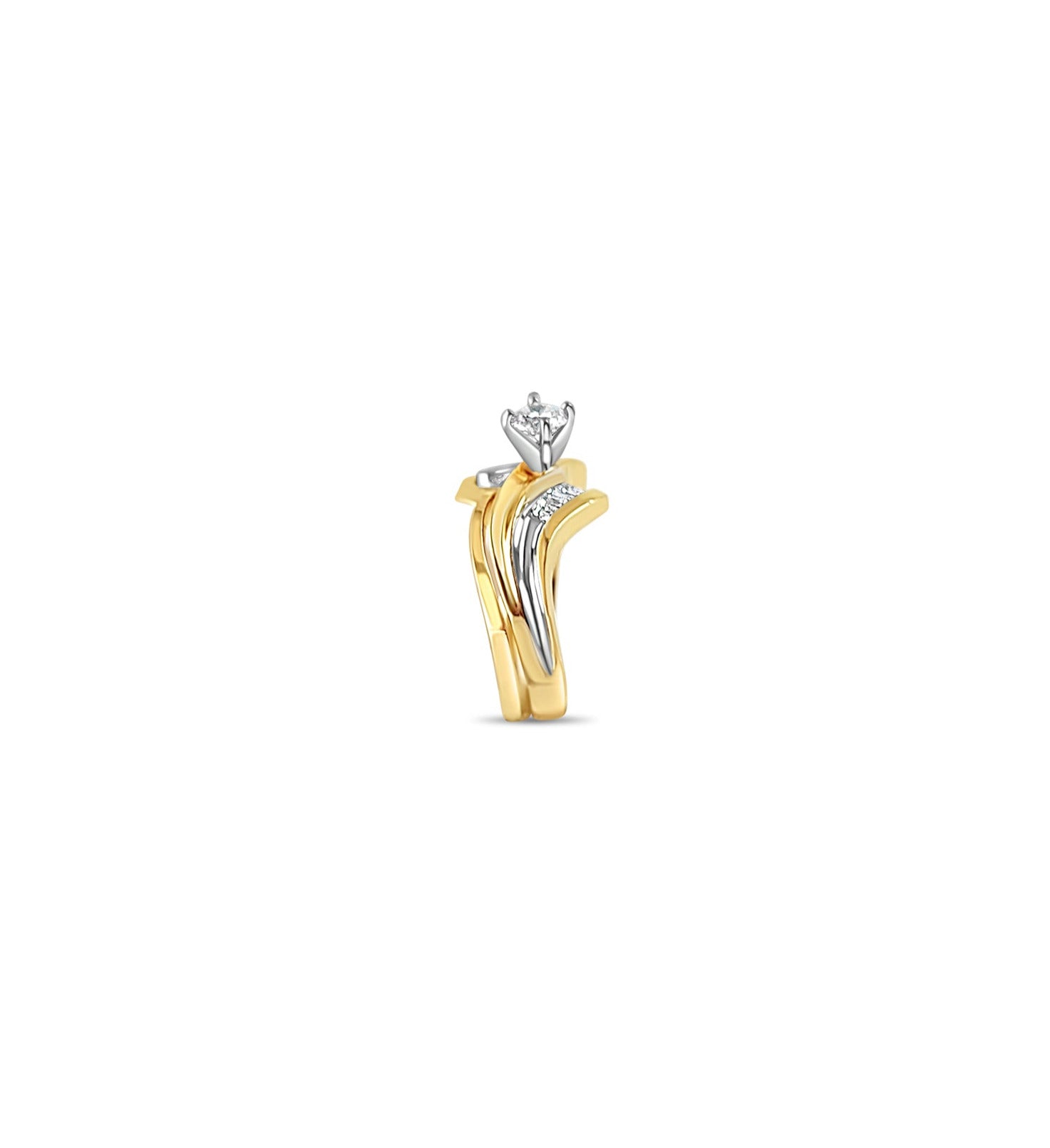 0.75cttw Diamond Wedding Ring Set in 14k Two-Tone Gold - Elegant Bridal Jewelry for Engagement & Anniversary Gifts