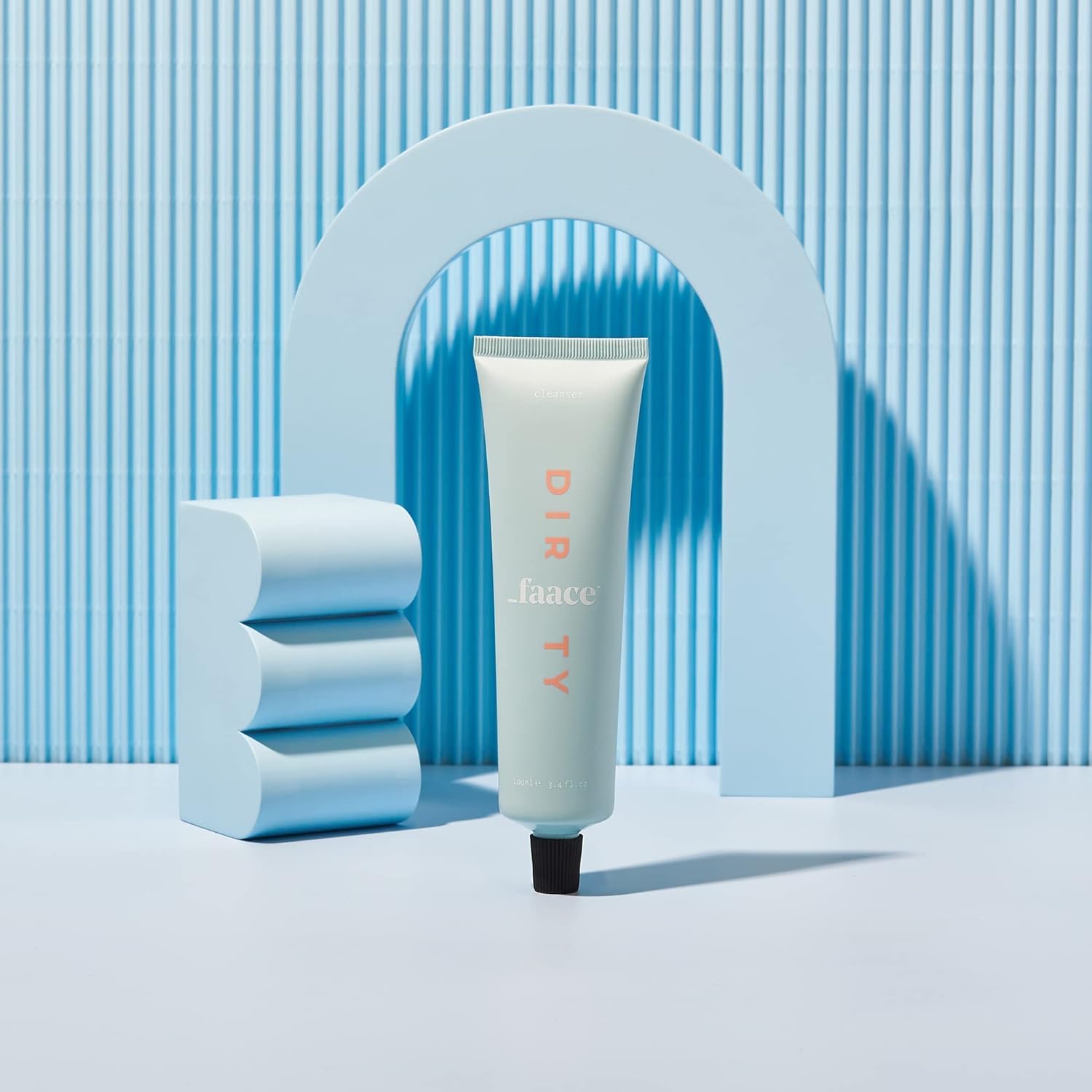 Faace Dirty Face Cleanser - Vegan Skincare with Coconut & Rose Water | Gently Exfoliates, Purifies & Hydrates Skin | Reduces Redness & Soothes Irritation | Creamy Gel Formula for Sensitive Skin | 3.4oz | Perfect for Daily Cleansing & Post-Workout Skincare Routine