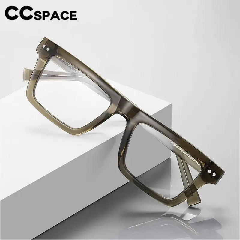 CCspace Unisex Full Rim Square TR90 Titanium Eyeglasses Frame 57176 - Lightweight & Durable Glasses for Work, Reading & Everyday Wear