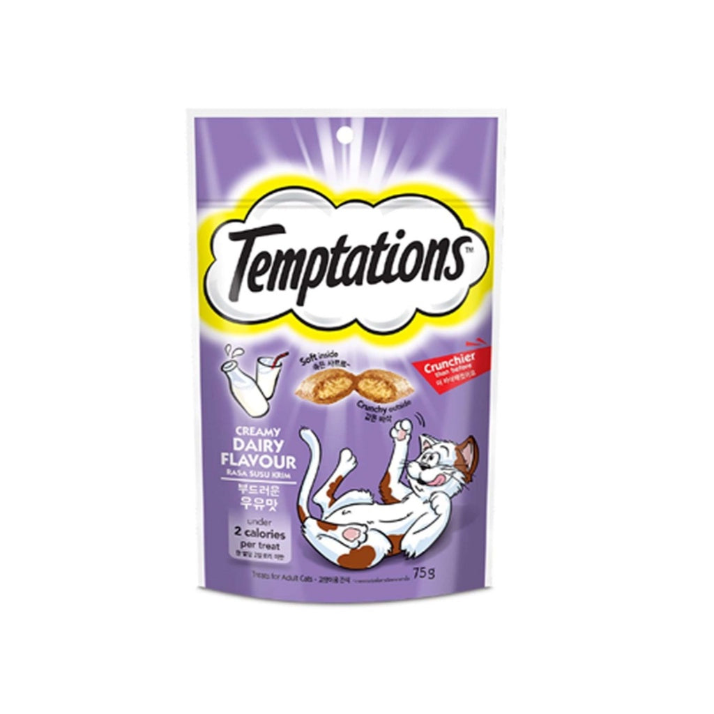 Temptations Tasty Flavors Cat Treats 75g - Crunchy & Soft Cat Snacks for Indoor & Outdoor Cats - Perfect for Training, Rewards & Bonding Time