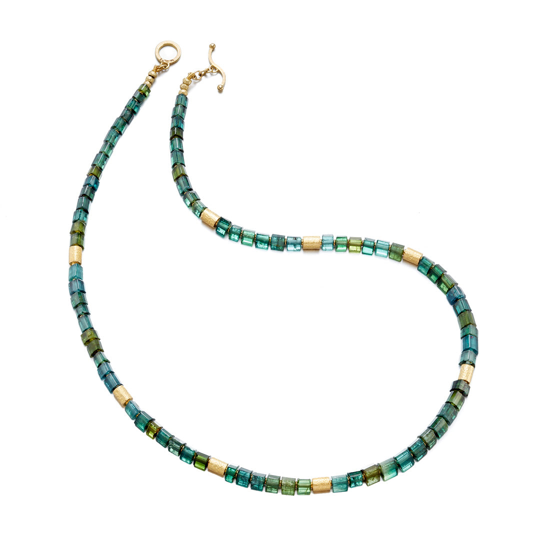 Indicolite Tourmaline Bead Necklace - Genuine Blue Tourmaline Jewelry for Women | Elegant Handmade Gemstone Necklace for Daily Wear, Gift Giving & Special Occasions