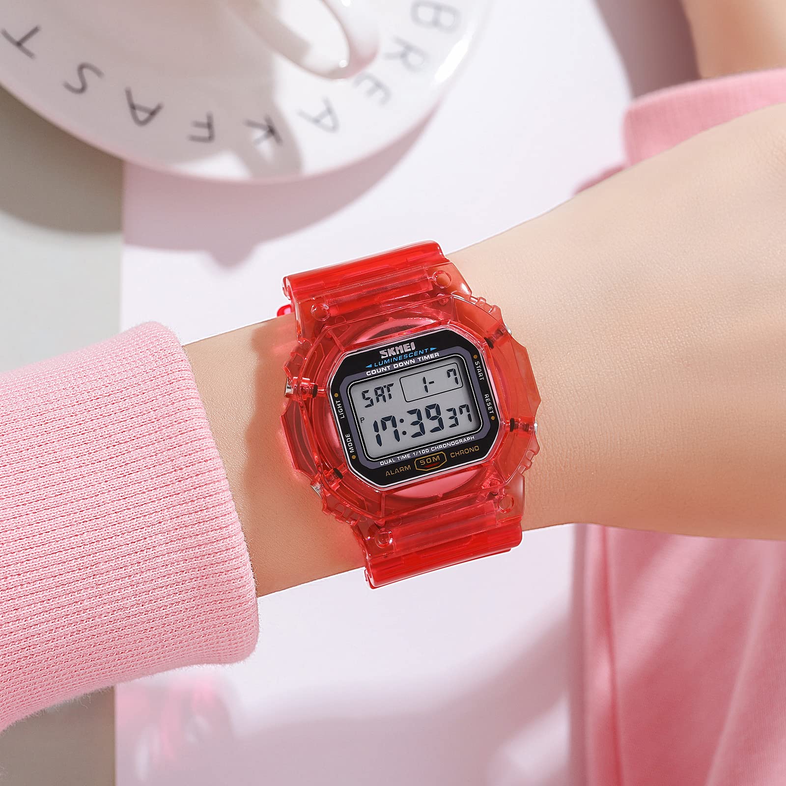 RNONDRY Unisex Digital Watch - Waterproof Clear Display with Date, Alarm & Countdown Timer - Sport Watch for Men, Women, Boys & Girls - Perfect for Swimming, Running & Outdoor Activities
