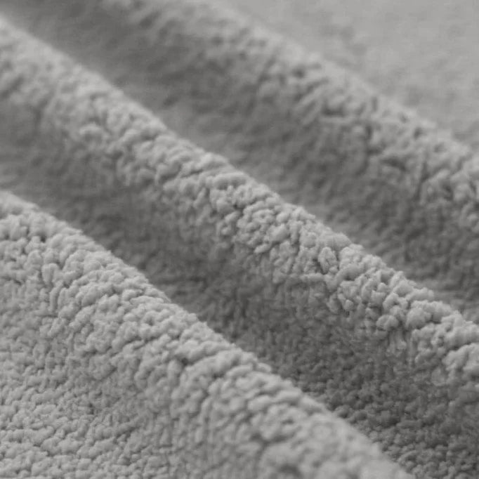Cozy Curly Teddy Sherpa Fleece Blanket - Light Grey | Ultra Soft & Warm Plush Throw for Couch, Bed, and Winter Snuggling
