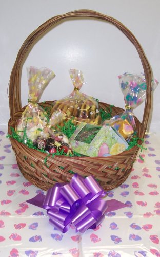 Scott's Cakes Large Easter Garden Wishes Basket with Bunny Hop Handle - Perfect for Easter Gifts, Egg Hunts & Spring Celebrations