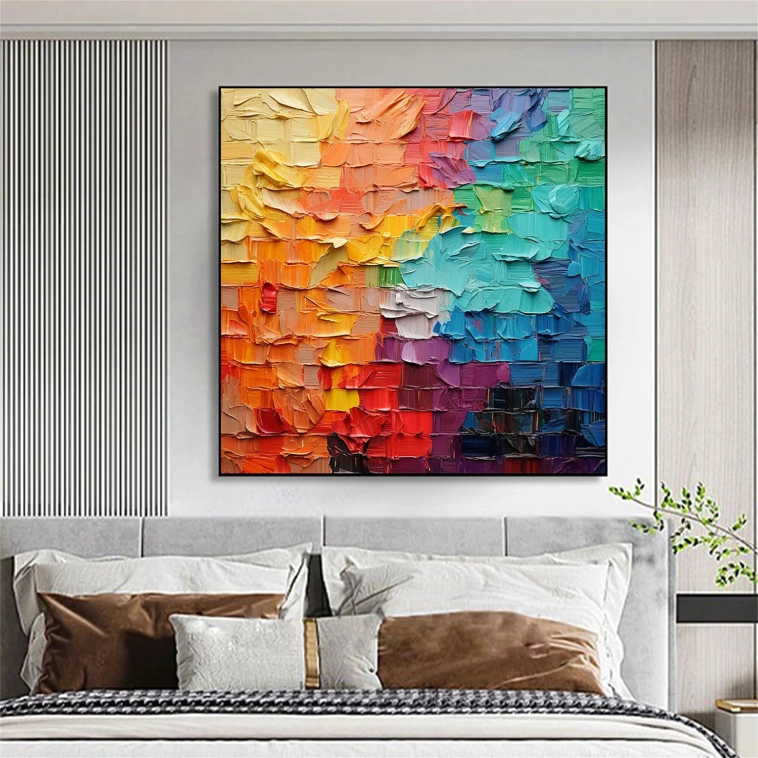 Abstract Painting #AB 291 - Modern Wall Art for Living Room, Bedroom & Office Decor | Handmade Canvas Artwork