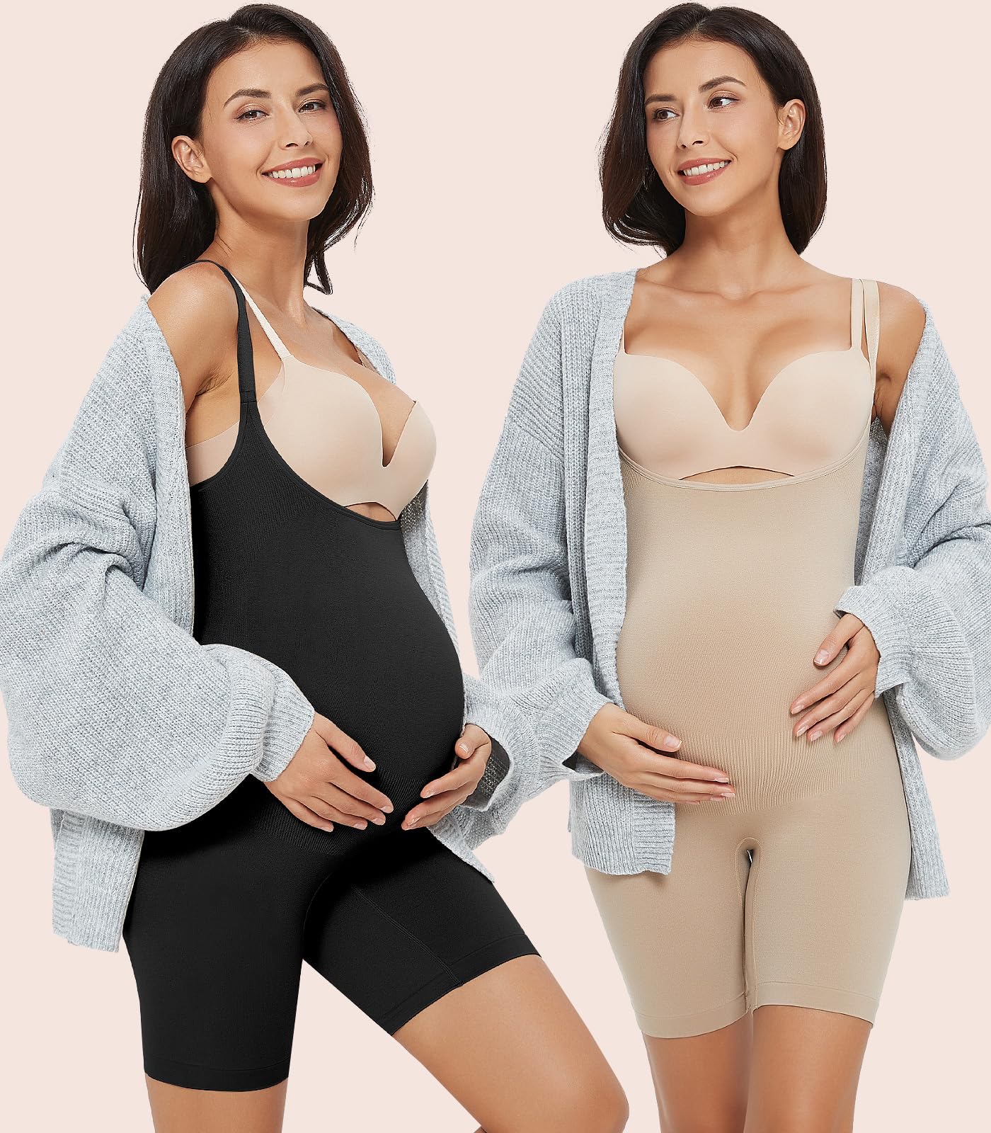 Pregnancy Shapewear for Women - Seamless Maternity Bodysuit with Adjustable Straps & Bump Support - Comfortable Jumpsuit for Everyday Wear, Nursing & Postpartum Recovery