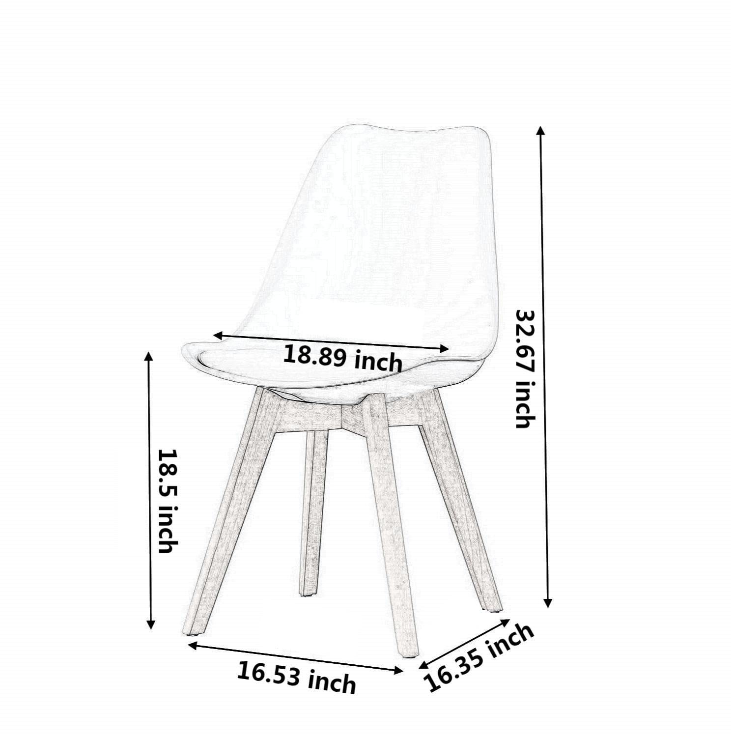 4-Piece Scandinavian Modern Dining Chair Set with PU Cushions - Mid-Century Shell Accent Chairs for Living Room, Bedroom & Kitchen (Gray) - Perfect for Small Spaces & Contemporary Home Decor