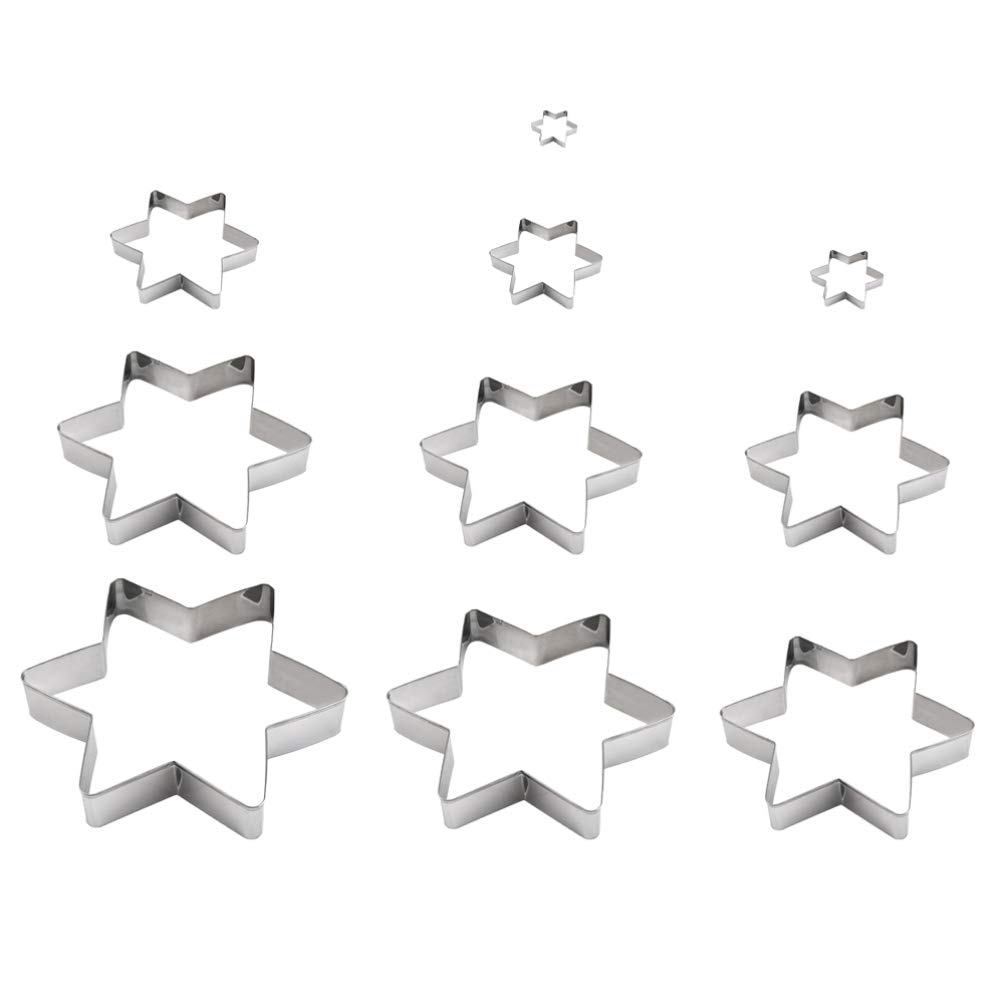Premium Stainless Steel Star Cookie Cutters Set of 10 - Professional Baking Tools for DIY Cookies, Cakes, Sandwiches & Toast - Perfect for Kids Baking, Holiday Decorations & Party Food Preparation