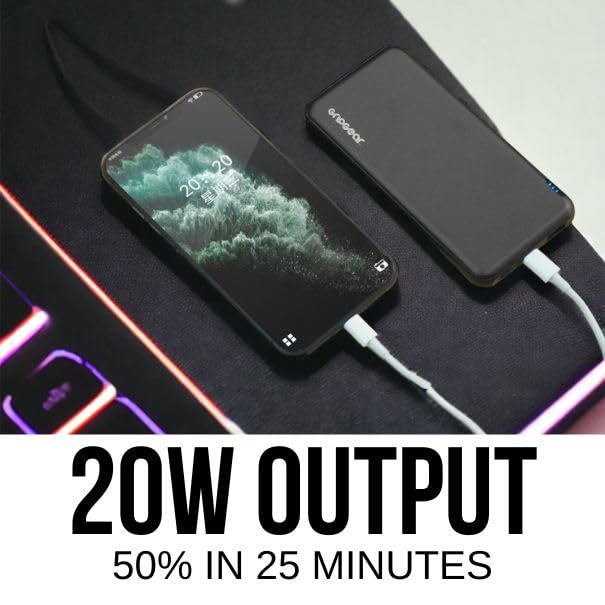 10000mAh 12V Output Portable Charger Power Bank - Fast Charging Battery Pack with USB-C Cable & Triple Outputs for iPhone, Android Devices (Black) | Perfect for Travel, Camping, and Emergency Power Backup