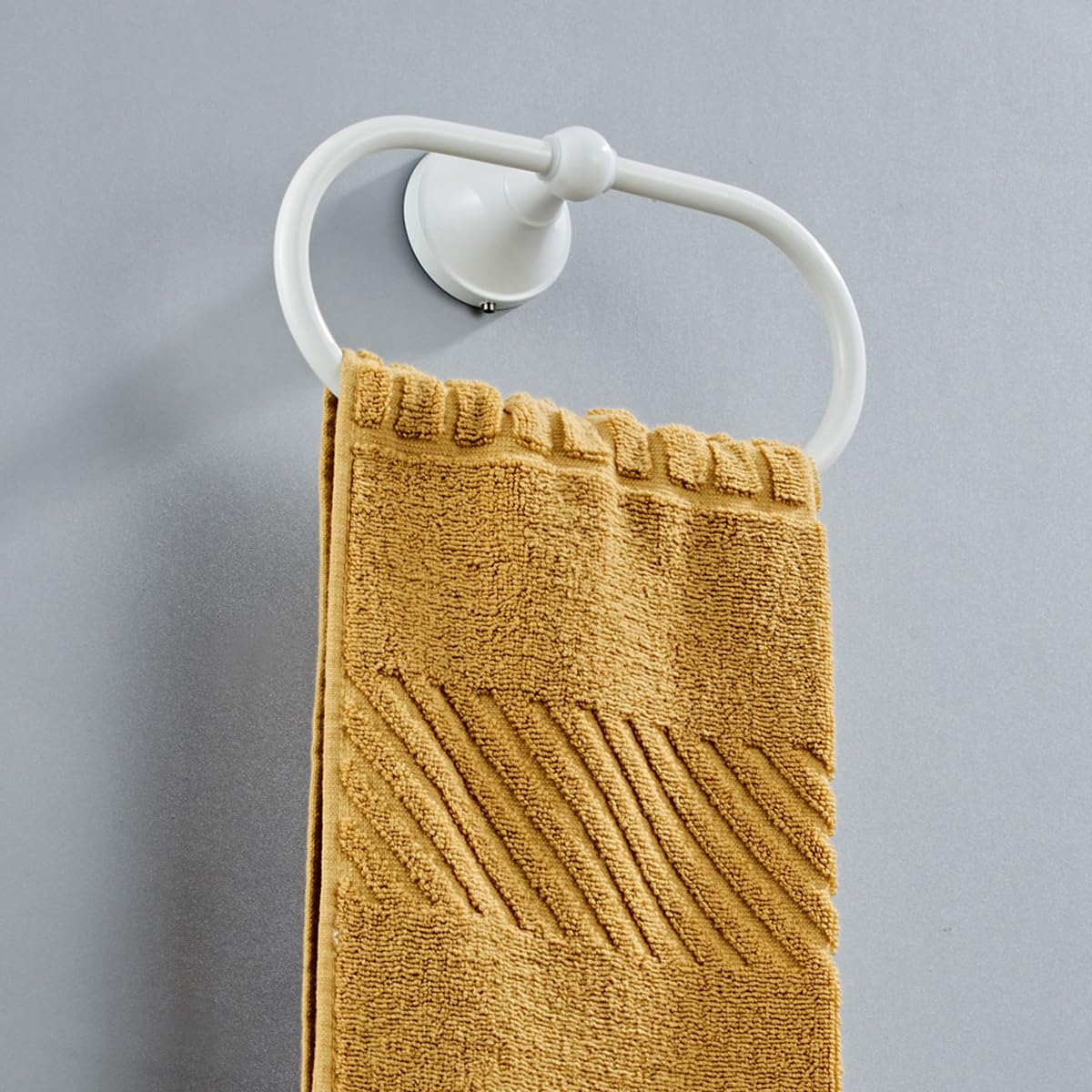 LIOOBO Modern Wall Mounted Oval Hand Towel Holder - Stainless Steel Bathroom & Kitchen Towel Ring Rack for Home, Hotel, Spa - Perfect for Hand Towels, Washcloths, and Small Bath Towels