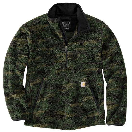 Loose Fit Fleece Pullover Hoodie - Mountain View Camo Print - Warm & Comfortable Outdoor Jacket for Hiking, Camping & Casual Wear