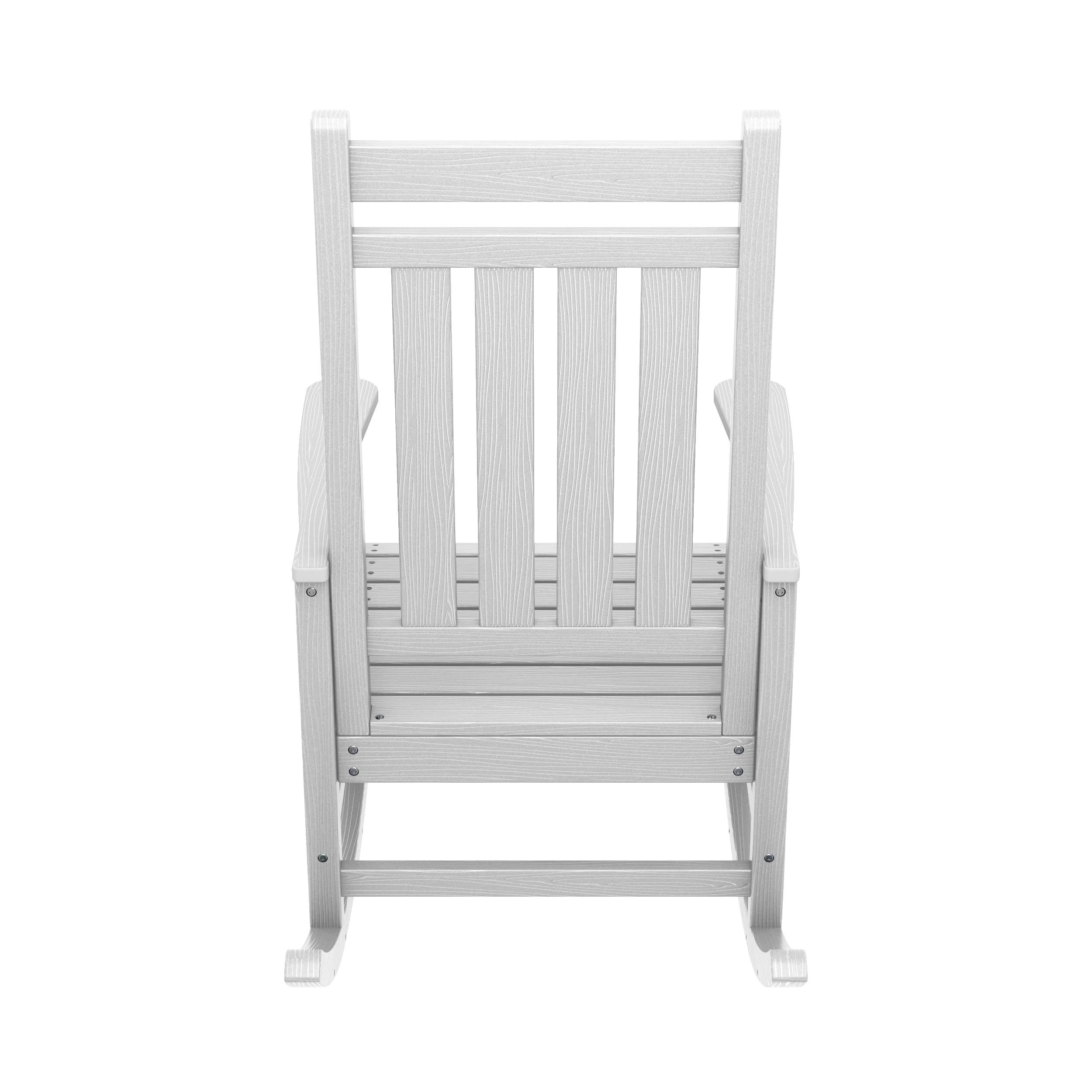 SERWALL Outdoor Rocking Chair for Adults - All-Weather HDPE Rocking Chair - White Patio Rocker for Lawn, Garden & Porch - Perfect for Relaxing, Reading & Enjoying Nature