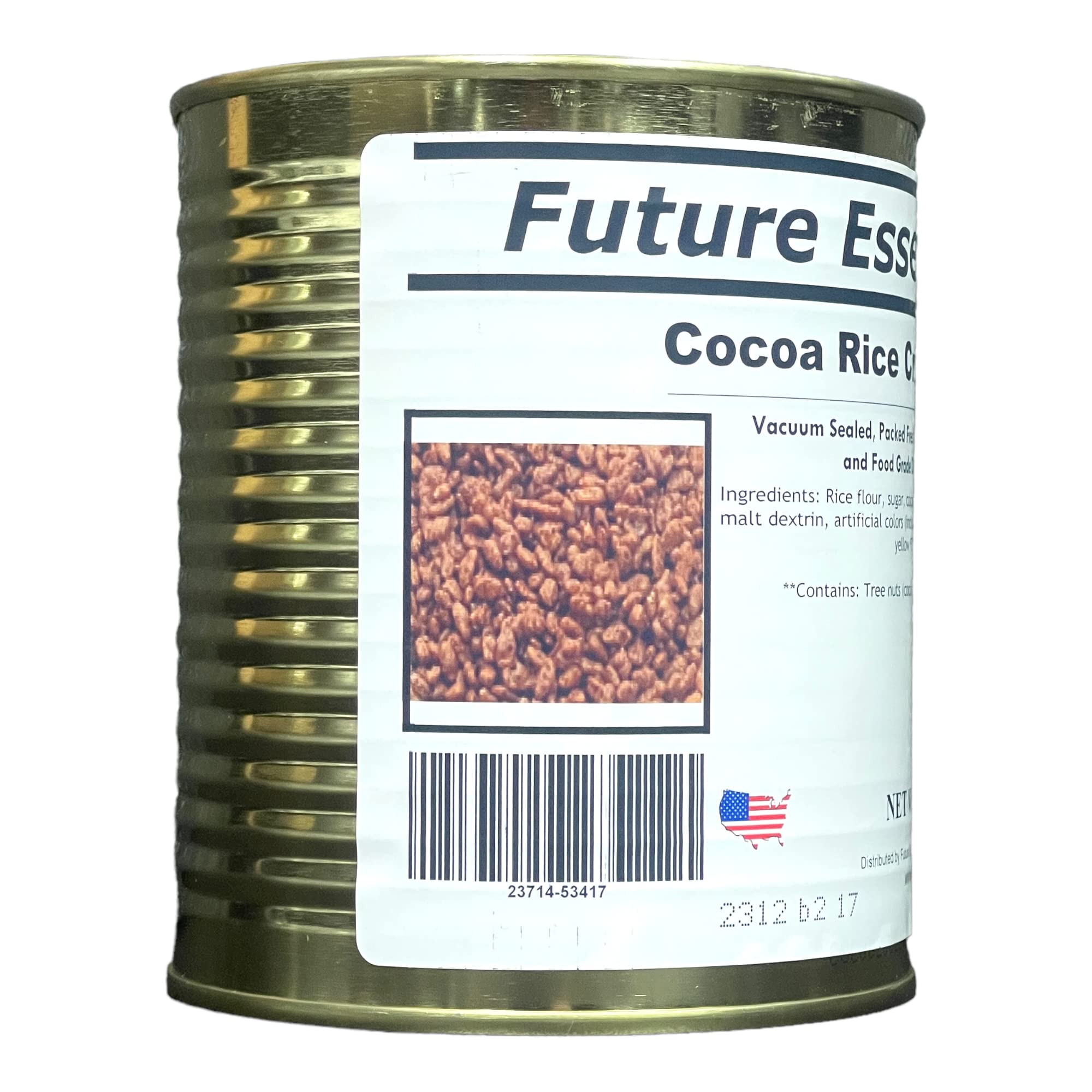 Future Essentials Canned Cocoa Rice Crispies Cereal - Crunchy Chocolate Breakfast Cereal for Kids & Adults - Perfect for Morning Meals, Snacks & Baking Recipes