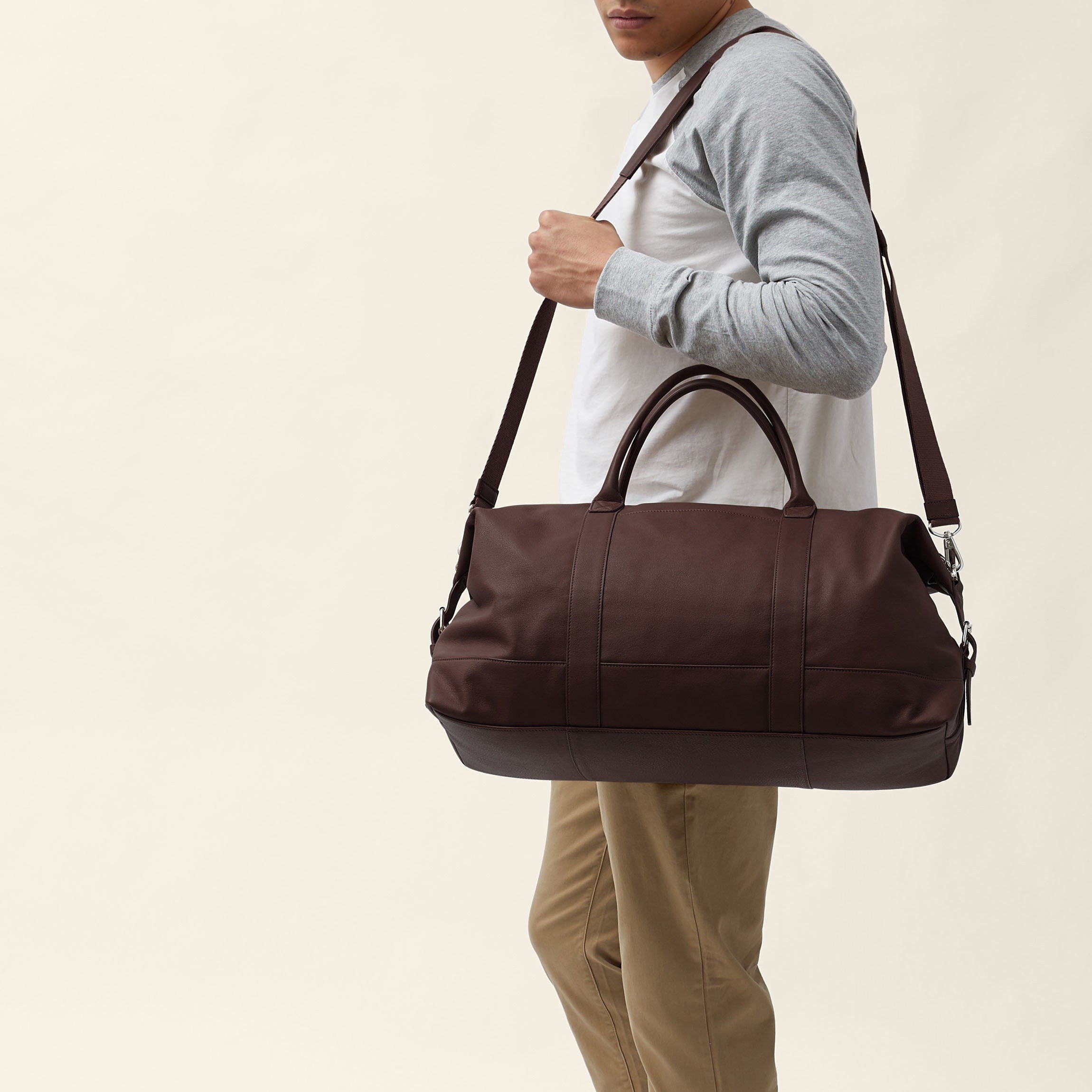 Kessler Medium Duffle Bag - Waterproof Travel Duffel with Shoulder Strap, Brown Carry-On Luggage for Gym, Weekend Trips & Outdoor Adventures