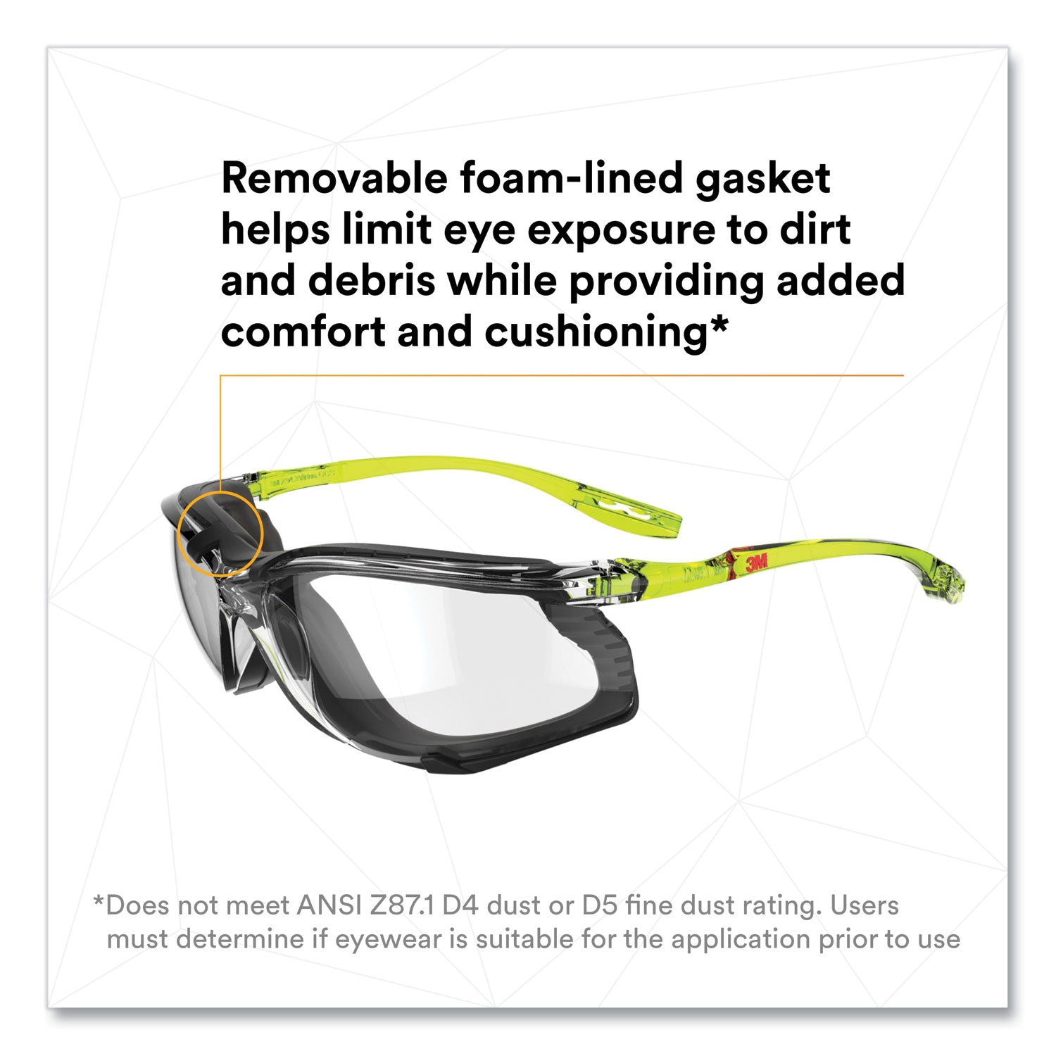 3M™ Solus CCS Series Safety Glasses - Green Plastic Frame, Clear Polycarbonate Lenses for Eye Protection | Ideal for Construction, Woodworking, and DIY Projects