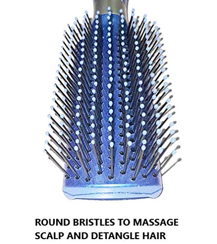 Premium Flat Plastic Hairbrush Set - Pink, Blue & Silver Colors for Smooth & Tangle-Free Hair | Perfect for Home, Travel & Salon Use