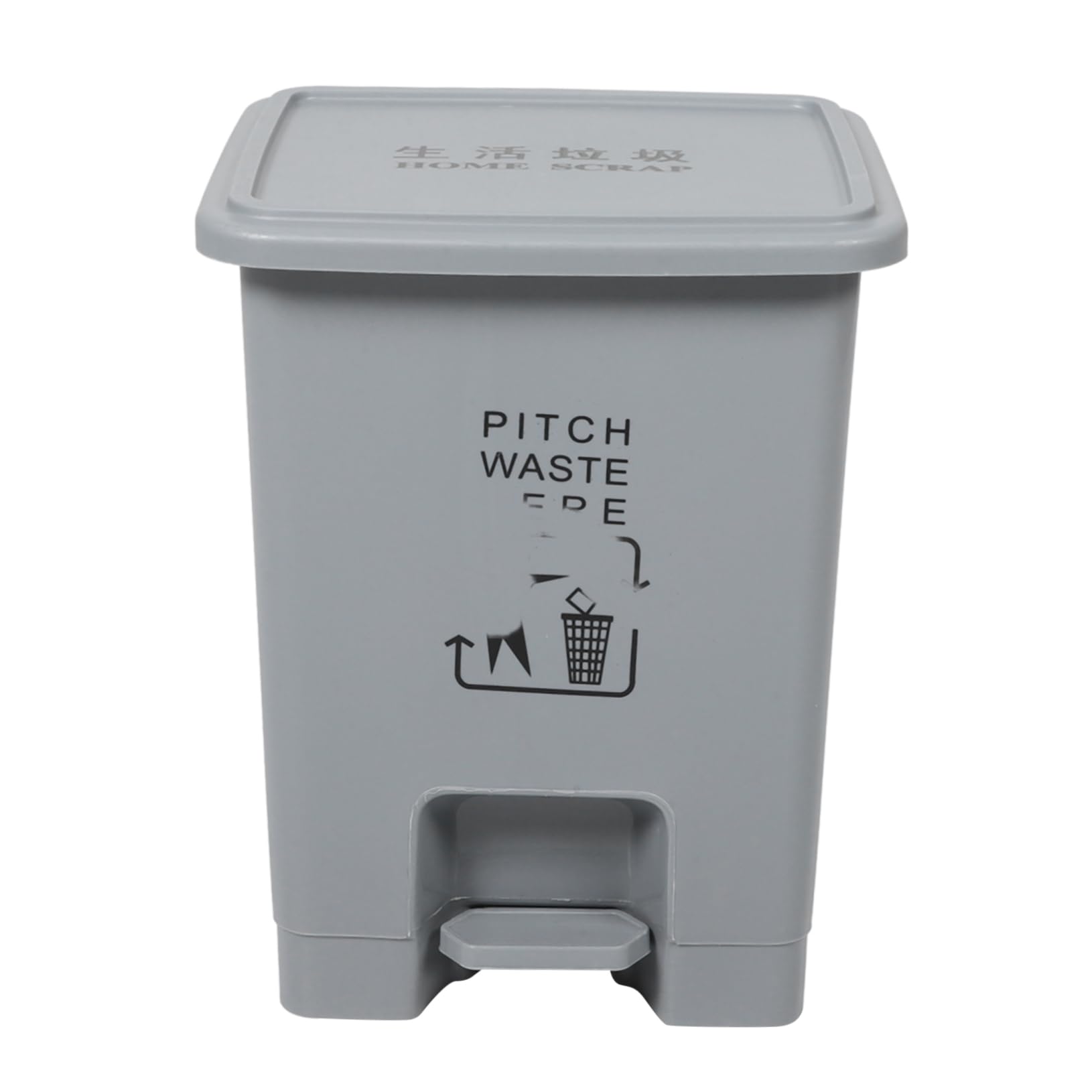 1pc Step Trash Can - Plastic Pedal Garbage Bin with Lid, Household Waste Organizer for Kitchen, Bathroom, Office & Bedroom - Simple & Durable Rubbish Container for Home Use