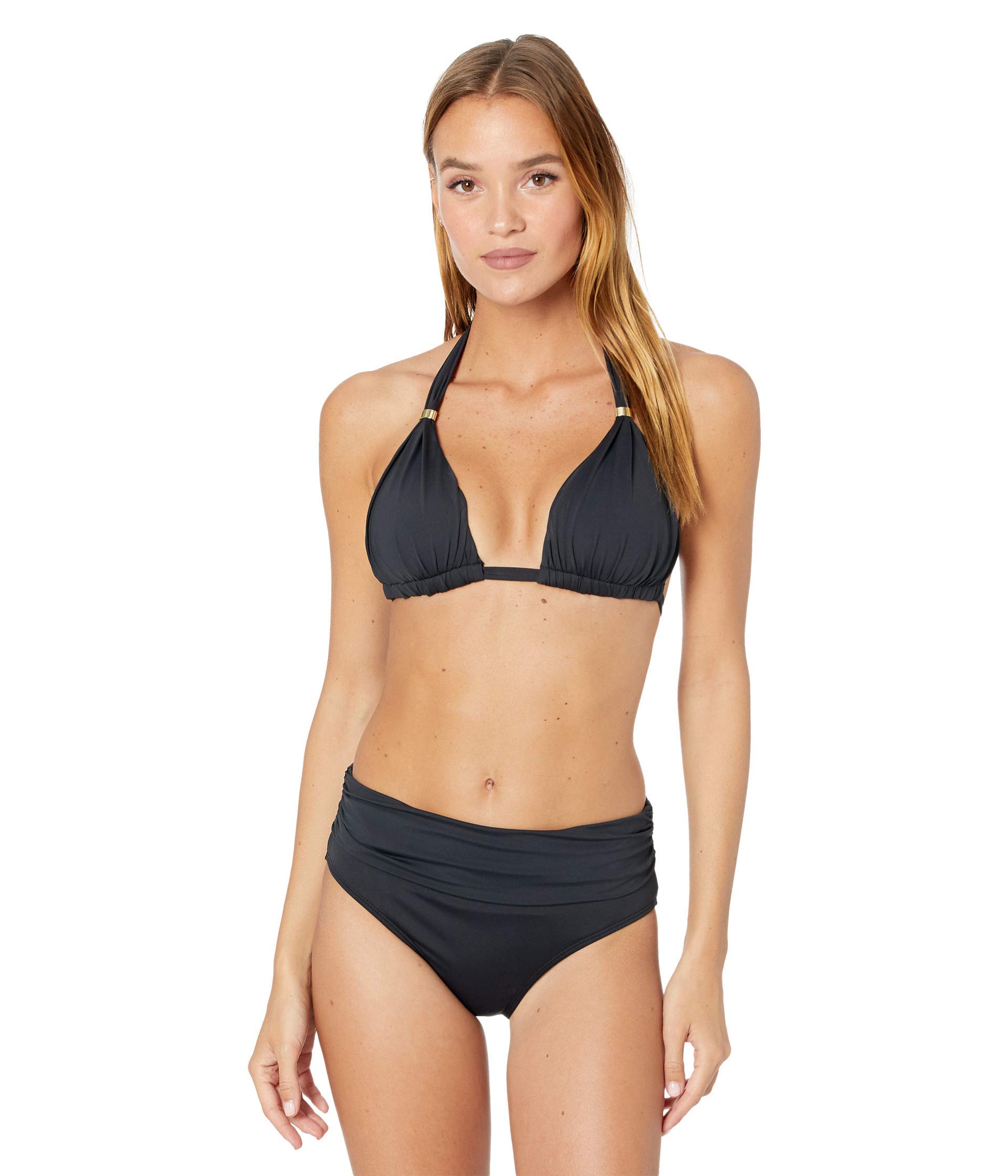 Lauren Ralph Lauren Women's Beach Club Solid Molded Cup Halter Top - Flattering Swimwear for Pool, Beach & Vacation