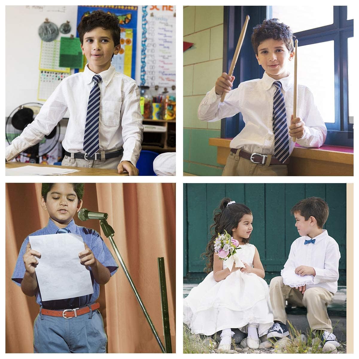 SUOSDEY Reversible Leather Belt for Kids - Adjustable Waistband for Boys & Girls, School Uniform & Casual Jeans - Perfect for Back to School & Everyday Wear