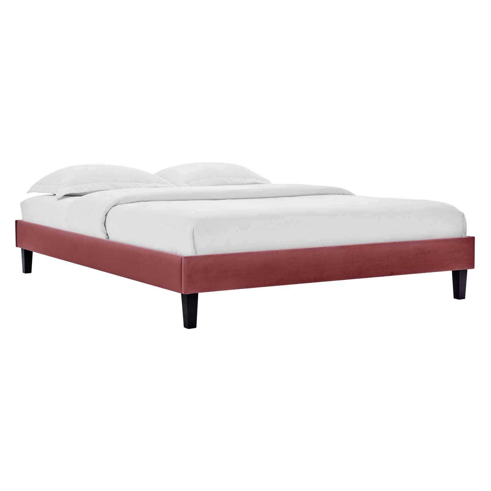 Modway Reign Platform Bed Frame - Twin Size, Dusty Rose Upholstered Bed - Perfect for Small Bedrooms, Guest Rooms & Dorm Rooms