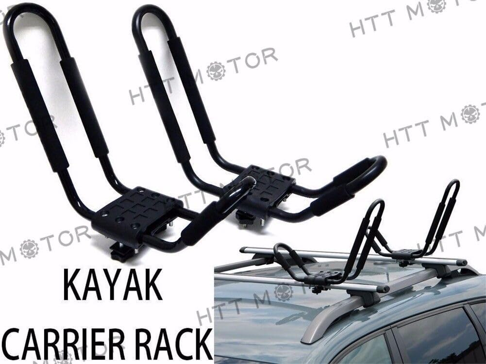 HTTMT Kayak-1 (1 Person) - Heavy Duty J-Bar Kayak Carrier for Canoe, Boat & Surf Ski - Universal Roof Top Mount for Car & SUV Crossbars - Perfect for Outdoor Adventures & Water Sports