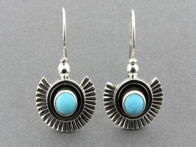 Turquoise Fan Earrings for Women - Boho Chic Dangle Jewelry for Parties, Weddings & Festivals