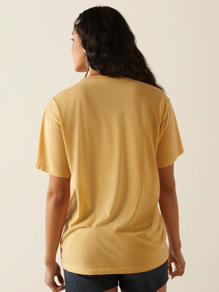 Ariat Women's Darlin Rose T-Shirt - Rattan Yellow | Comfortable Casual Tee for Western Fashion, Outdoor Activities & Everyday Wear