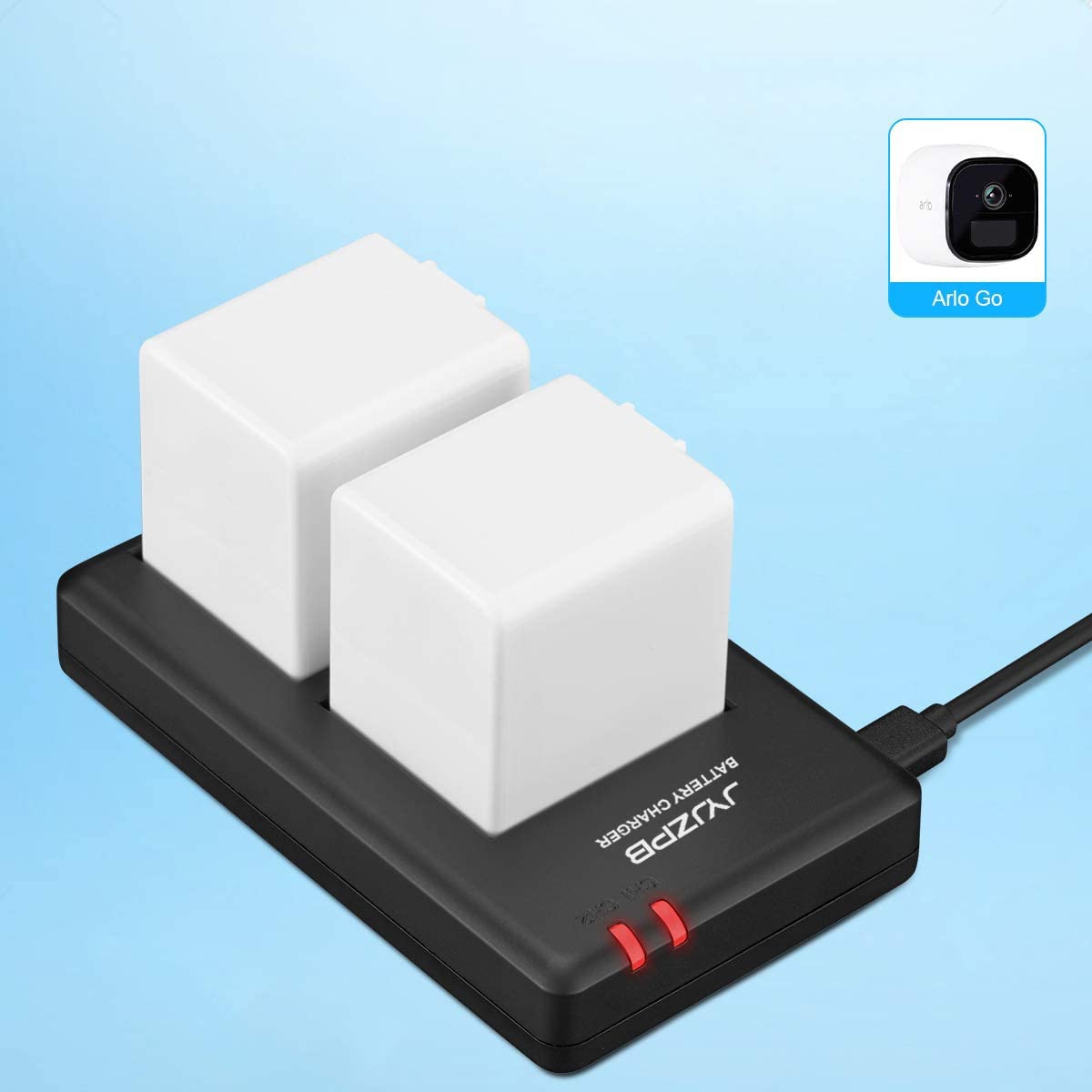 7.2V 3660mAh Rechargeable Li-ion Battery Pack & Dual Charger for Arlo Go Camera - Long Lasting Power Supply for Outdoor Security Surveillance & Travel Use