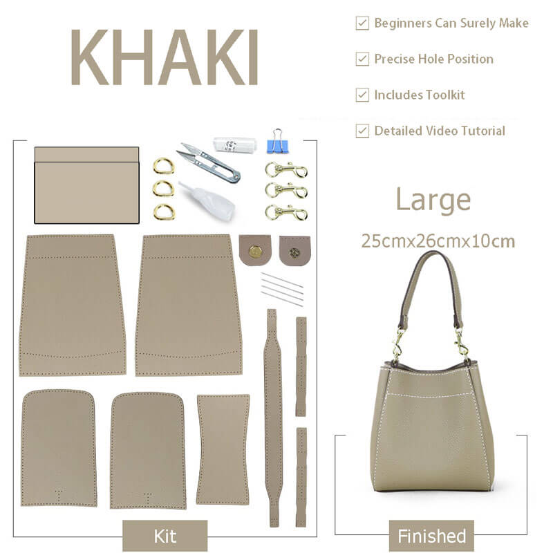 DIY Leather Bucket Bag Kit for Women - Handmade Craft Project with Premium Babylon Leather - Perfect for Gift Giving, Fashion Accessories & Creative Hobbies