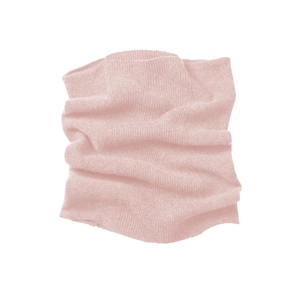 Parisbonbon Men's 100% Cashmere Ribbed Neck Warmer - Soft Winter Scarf for Cold Weather - Doll Pink One Size - Perfect for Skiing, Snowboarding & Outdoor Activities