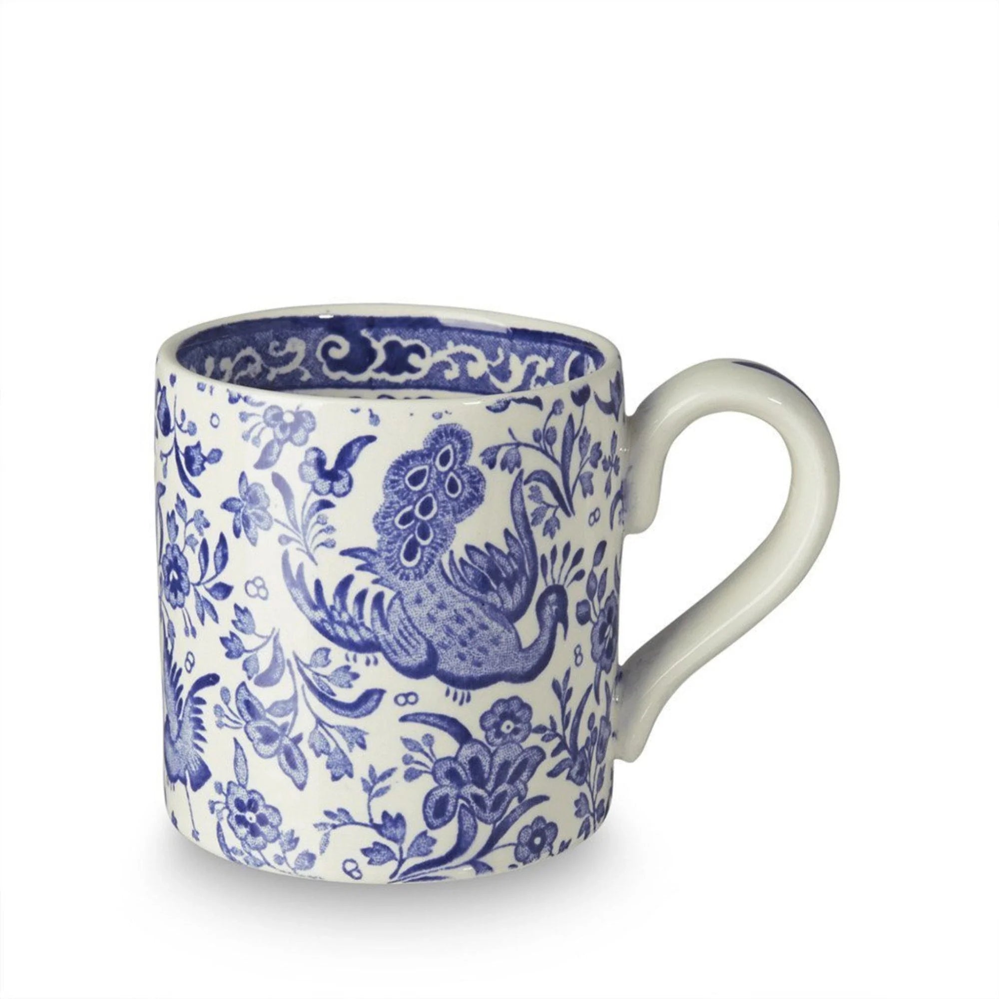 Blue Regal Peacock Half Pint Mug - Elegant Ceramic Coffee Cup for Tea, Hot Chocolate & Cappuccino - Perfect for Home, Office & Gifts