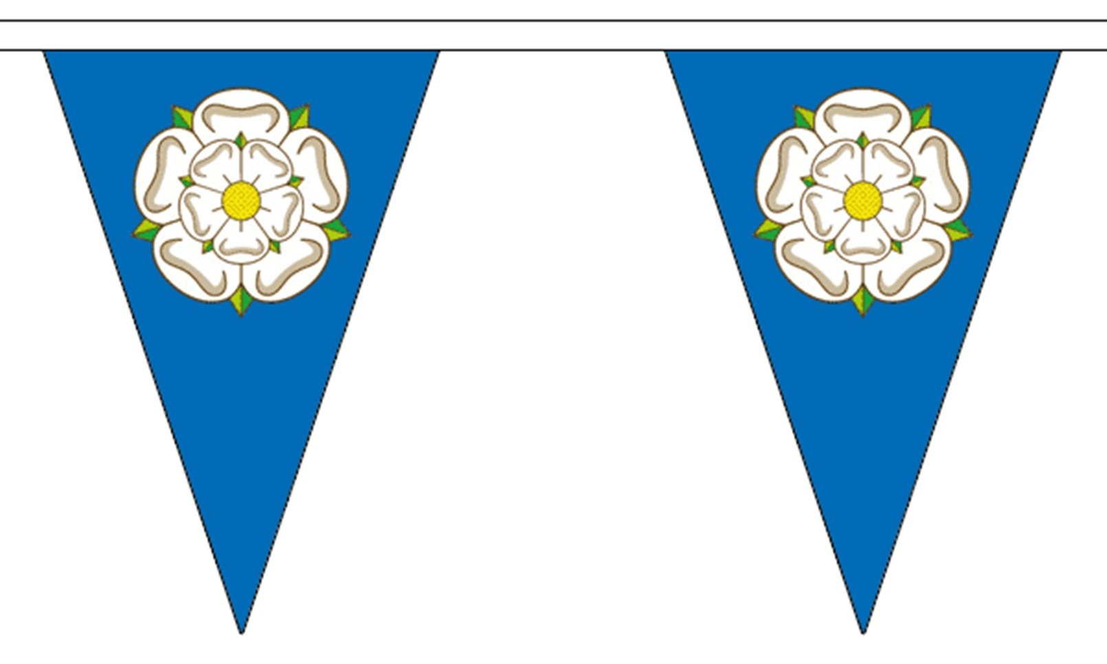 Yorkshire Rose Triangle Bunting - 20M Length with 54 Flags | Perfect for UK Themed Parties, Garden Decor & British Events
