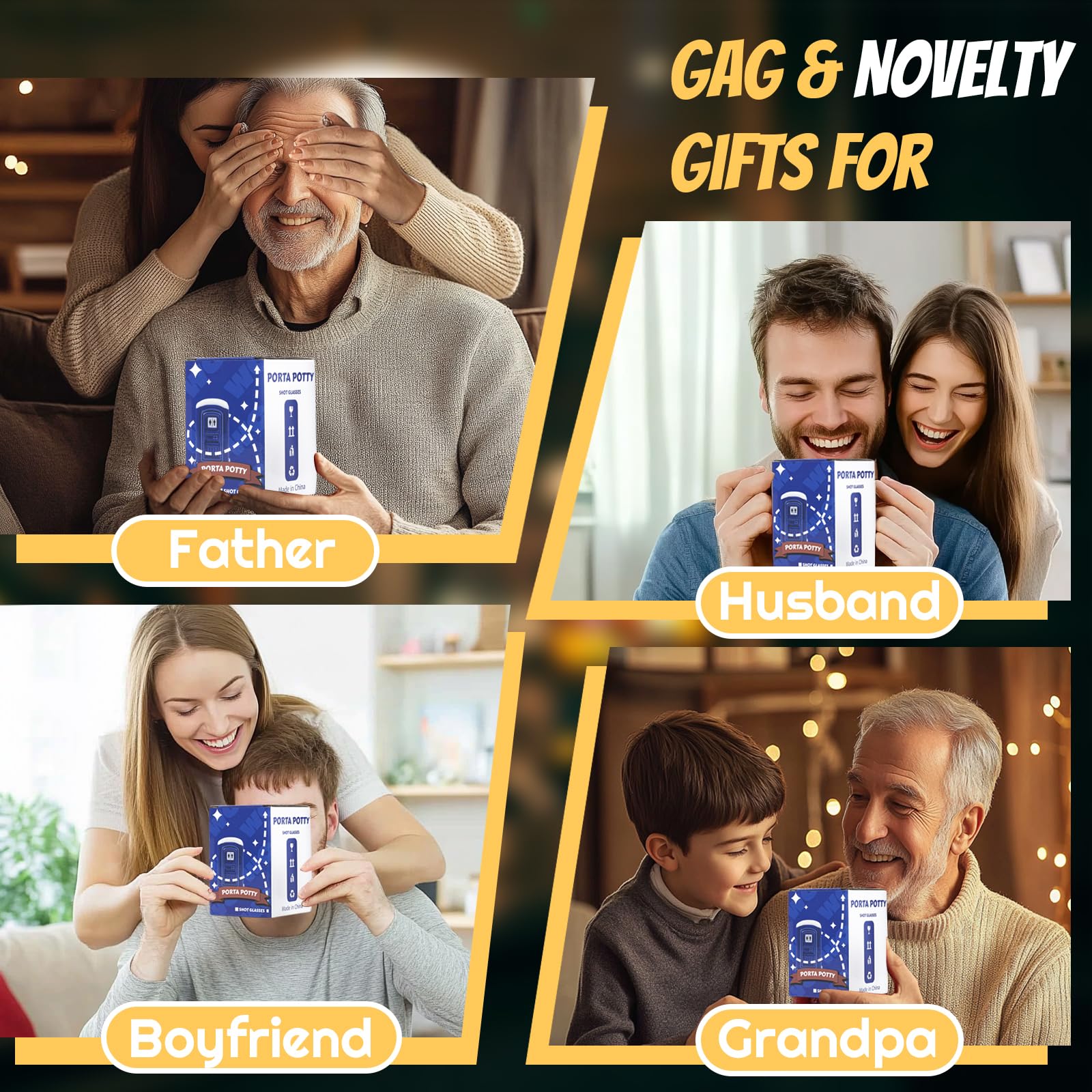 Ceramic Porta Potty Shot Glasses (1 Pack) - Funny White Elephant Gag Gift for Adults, Perfect Secret Santa Gift for Men, Friends & Coworkers - Great for Parties, Office Exchanges & Novelty Drinking Games
