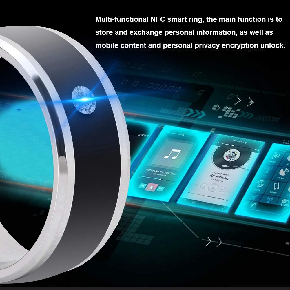 NFC Smart Ring - Multi-Function Wearable Device with Ultra Sensitive NFC Chip for Smartphones (Size 8) - Perfect for Contactless Payments, Smart Home Control & Digital Business Cards