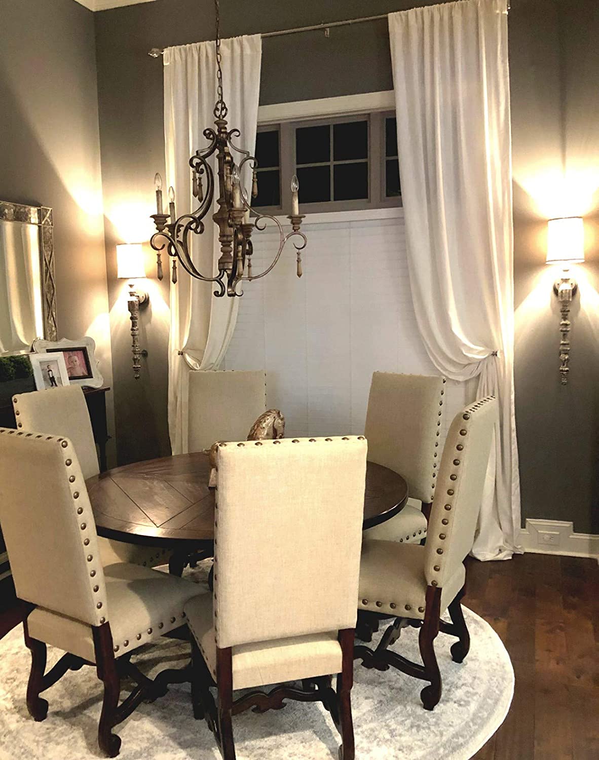 Extra Long Natural Linen Curtains - Custom Made Drapes 9-24 Feet Length, 9 Feet Width - 2 Story Length in Grey, White, Beige, Brown - Free Swatches Included (Off White, 50