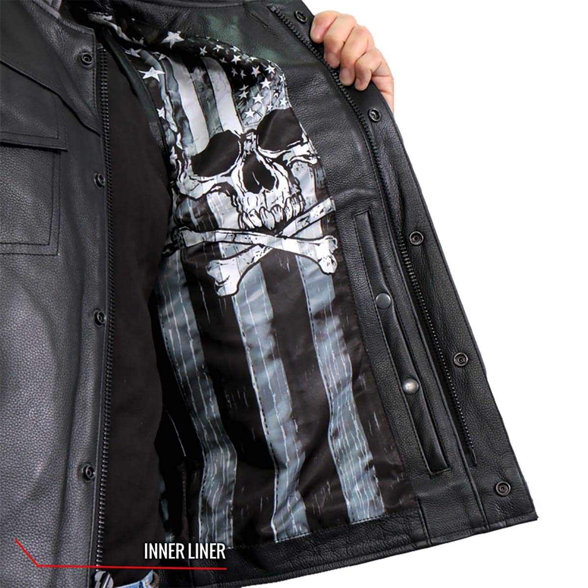 Hot Leathers Men's VSM1054 Motorcycle Jacket - Premium Biker Gear for Riding & Outdoor Adventures
