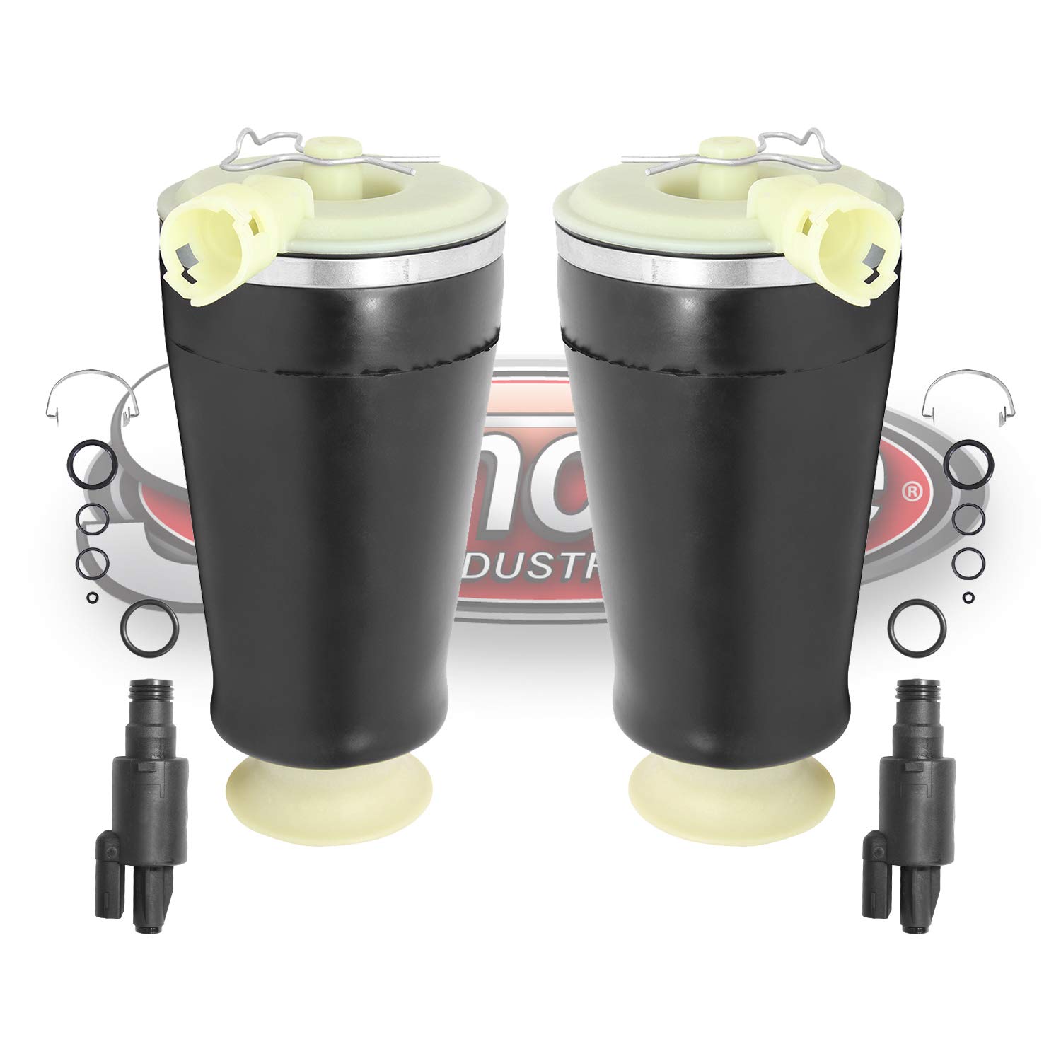 Rear Pair Air Ride Suspension Air Spring Bags with Solenoid Valves - Compatible with 1990-2011 Lincoln Town Car | Replacement for Smooth Ride & Improved Handling | Perfect for Luxury Sedan Suspension Repair & Maintenance