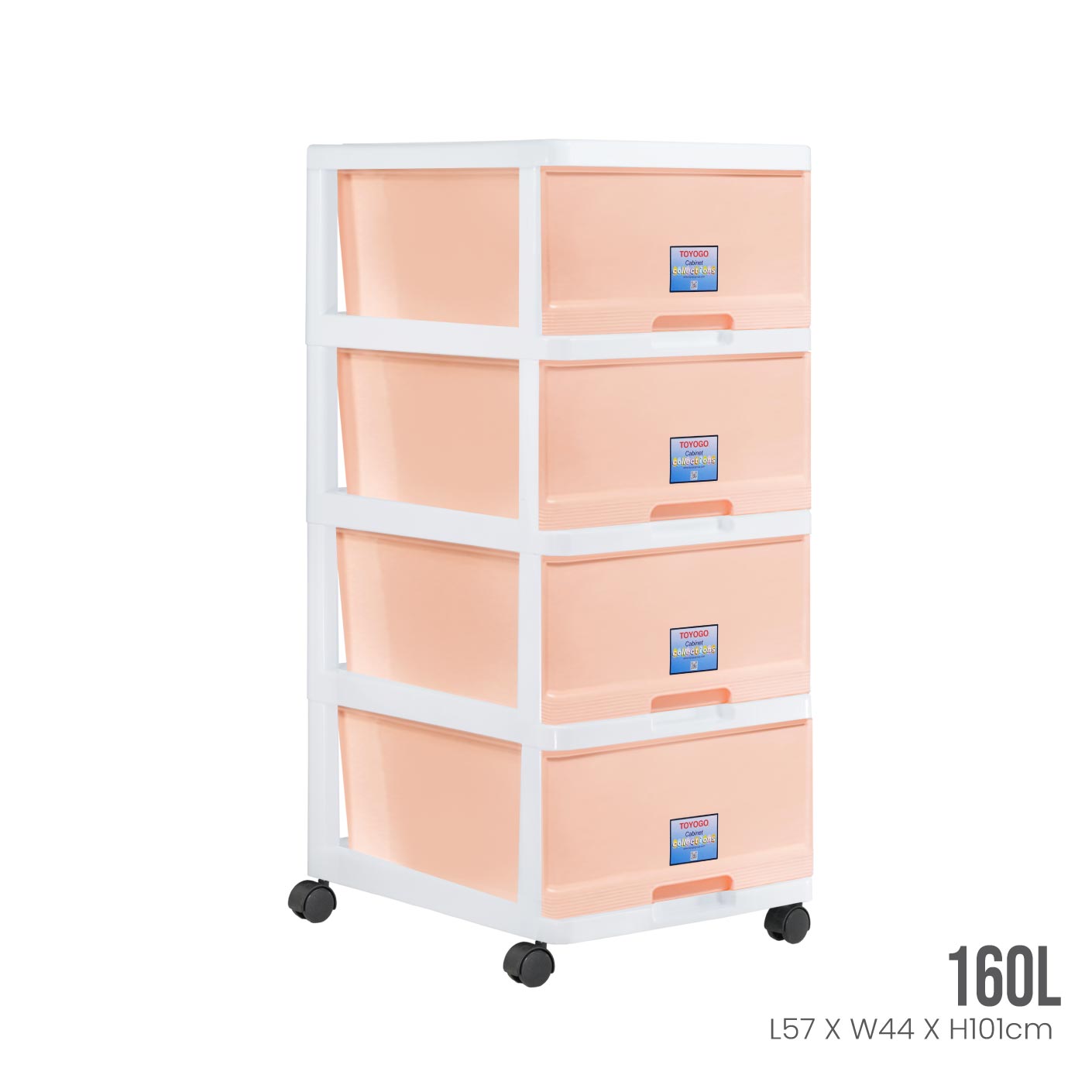 WHITE FRAME PEACH DRAWER (807-4WF-PCH)