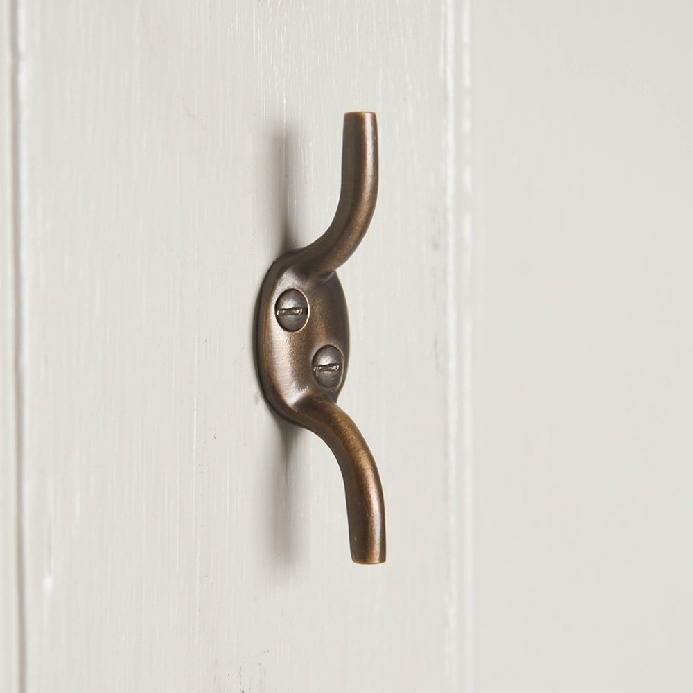 Vintage Distressed Antique Brass Cleat Hook - Rustic Wall Mount for Coats, Hats & Towels - Perfect for Farmhouse, Boat & Coastal Home Decor