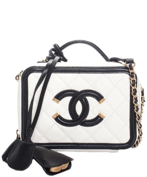 Chanel Small Vanity Case White Leather Crossbody Bag - Luxury Designer Handbag for Women | Perfect for Evening Parties, Date Nights & Special Occasions