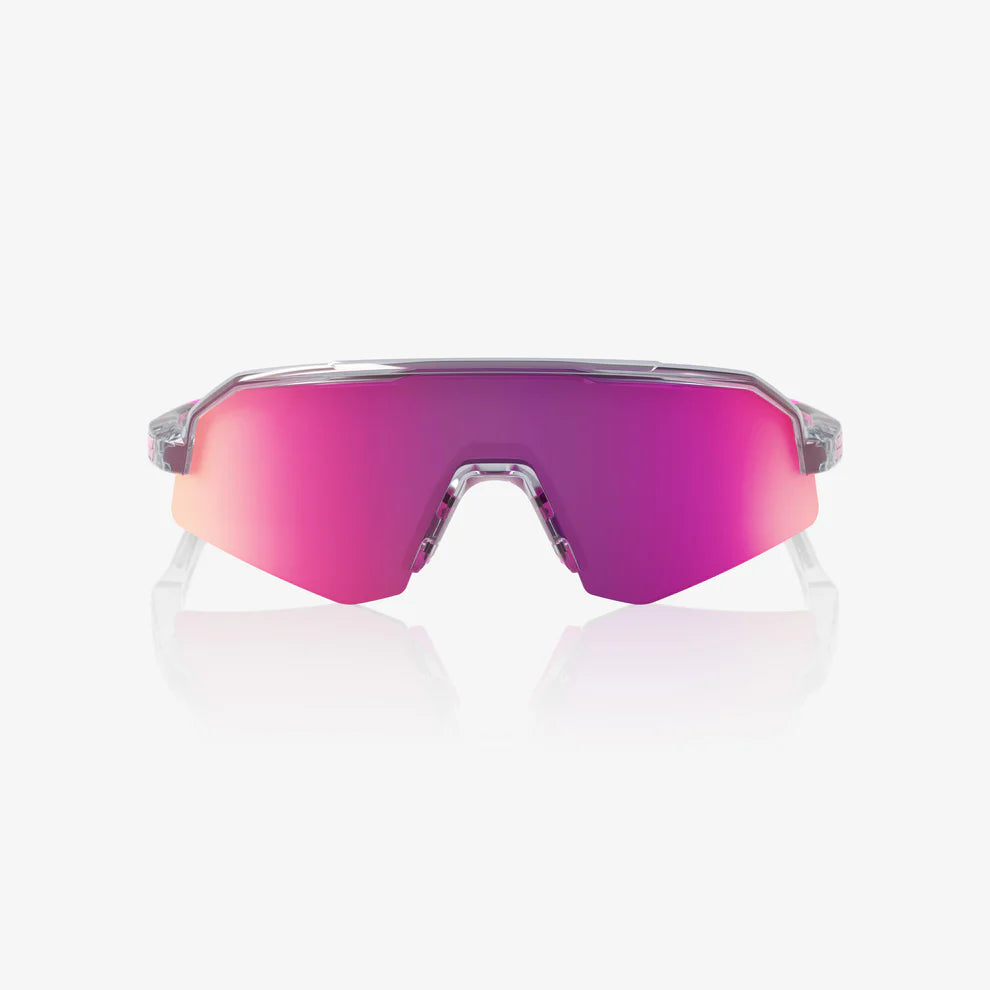 SLENDALE Youth 100% UV Protection Sunglasses - Polished Translucent Grey Frame with Purple Multilayer Mirror Lens for Outdoor Sports & Beach Activities