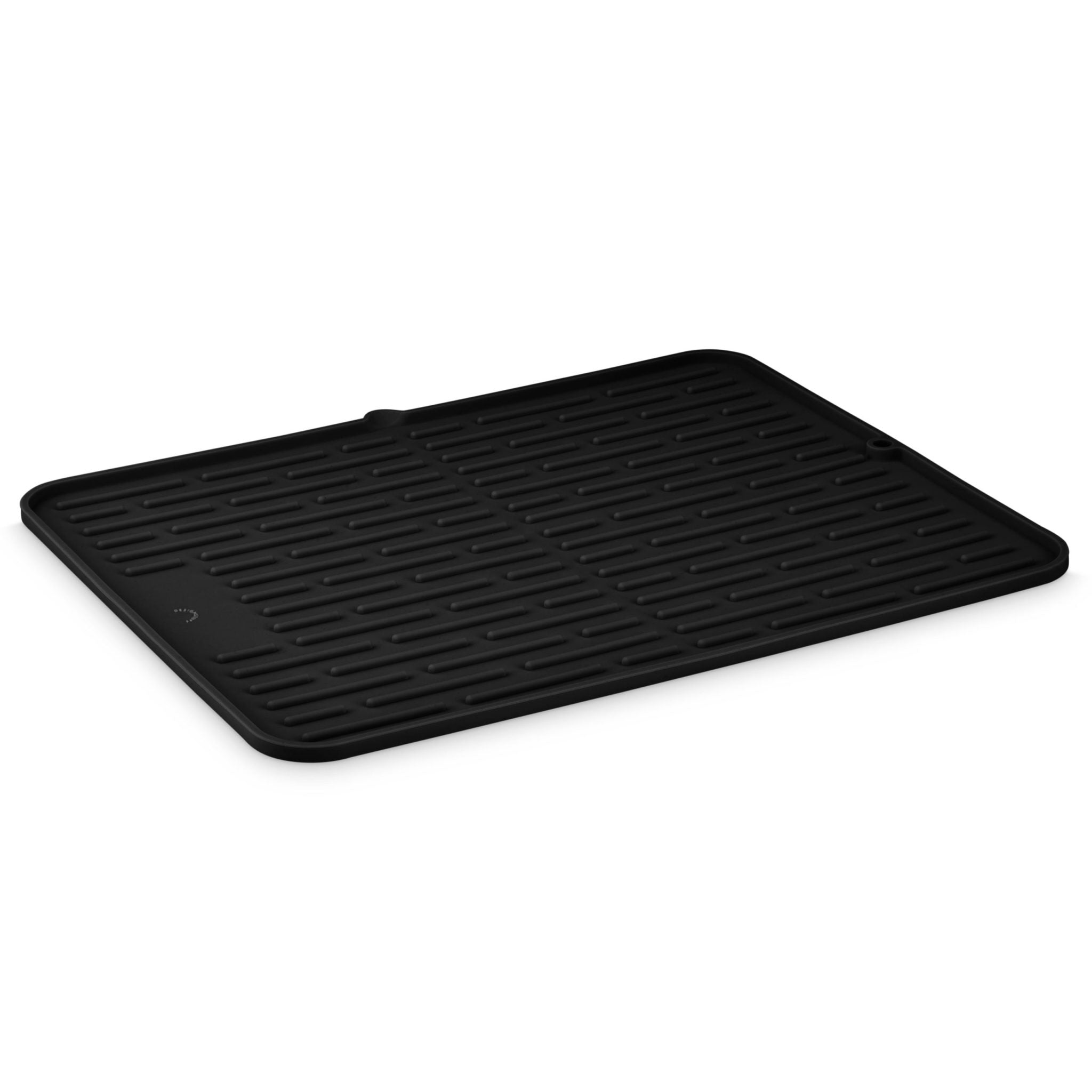 DESIGNSTUFF Large Folding Silicone Drying Mat with Drainage Hole - Black | Non-Slip Dish Drying Rack for Kitchen Counter, Sink & Travel | Perfect for Drying Dishes, Fruits & Vegetables