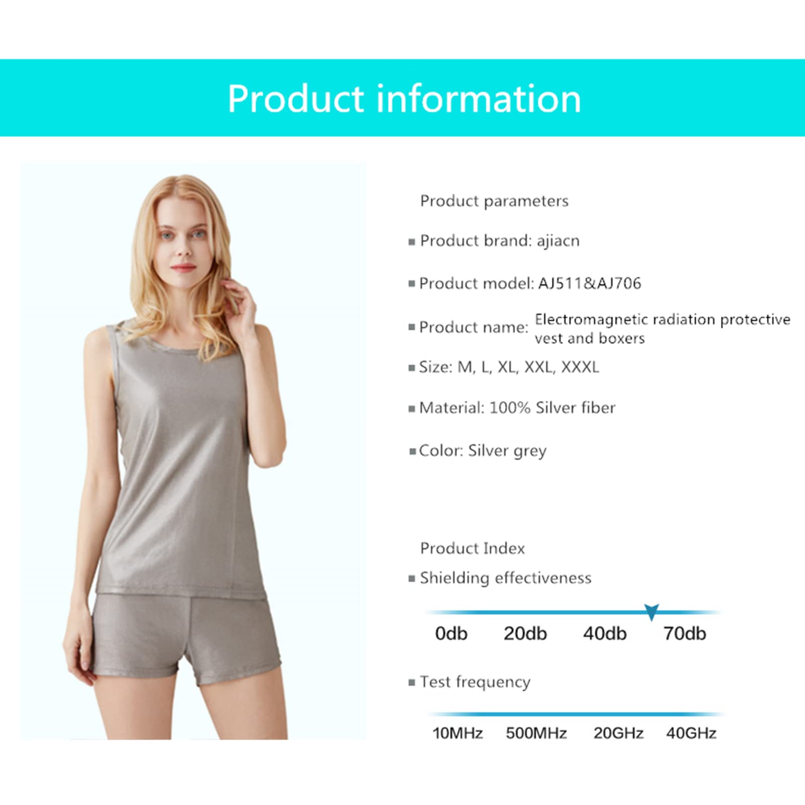 POOSR Anti-Radiation T-Shirt - 100% Silver Fiber EMF Protection for 5G, WiFi & Cell Phone Radiation - Men's & Women's Daily Wear for Home, Office & Travel
