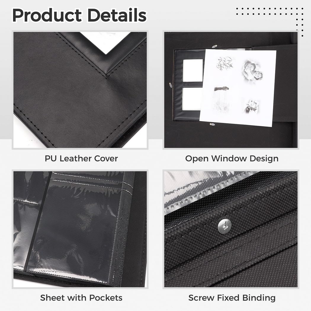 Chewtoyo 4x6 Inch PU Leather Photo Album with Pockets - Holds 600 Photos | Baby, Newborn, Wedding & Anniversary Scrapbook | Perfect for Boys, Girls, Family Memories & Travel Vacations