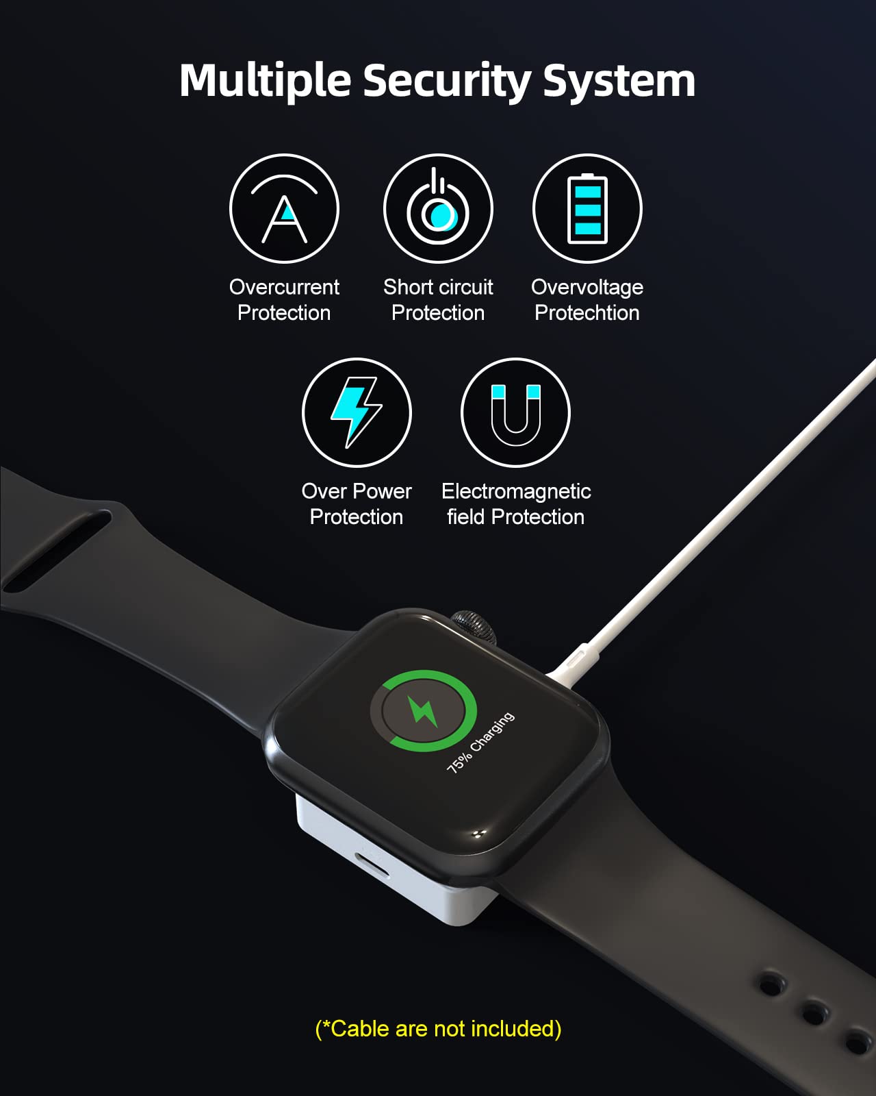 Apple Watch Wireless Charger MFi Certified - Magnetic Charging Stand for Apple Watch Series 6/SE/5/4/3 with Dual USB-C & Lightning Ports (Cloud White) | Perfect for Nightstand, Office Desk & Travel Charging